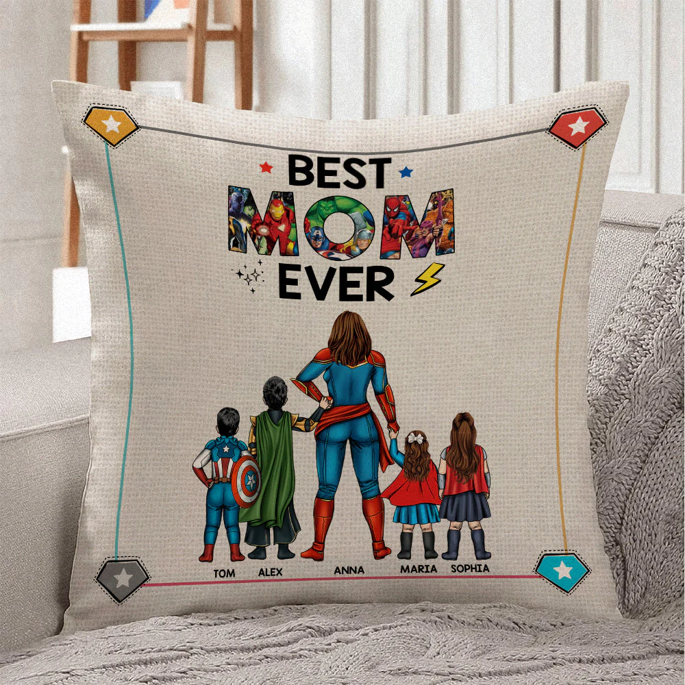 Super Hero Best Mom Ever - Personalized Pillow- Gift For Mom, Mother's Day - CL02 NA94