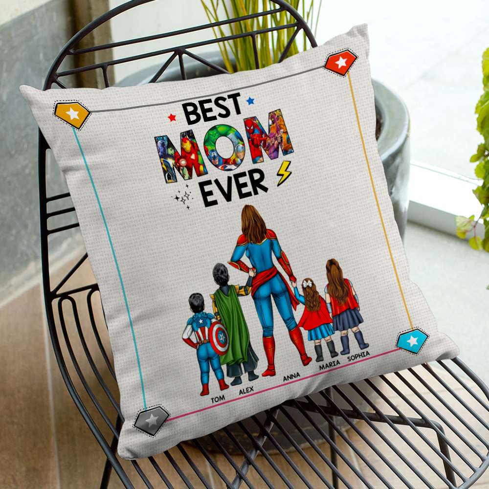 Super Hero Best Mom Ever - Personalized Pillow- Gift For Mom, Mother's Day - CL02 NA94 - Image 3