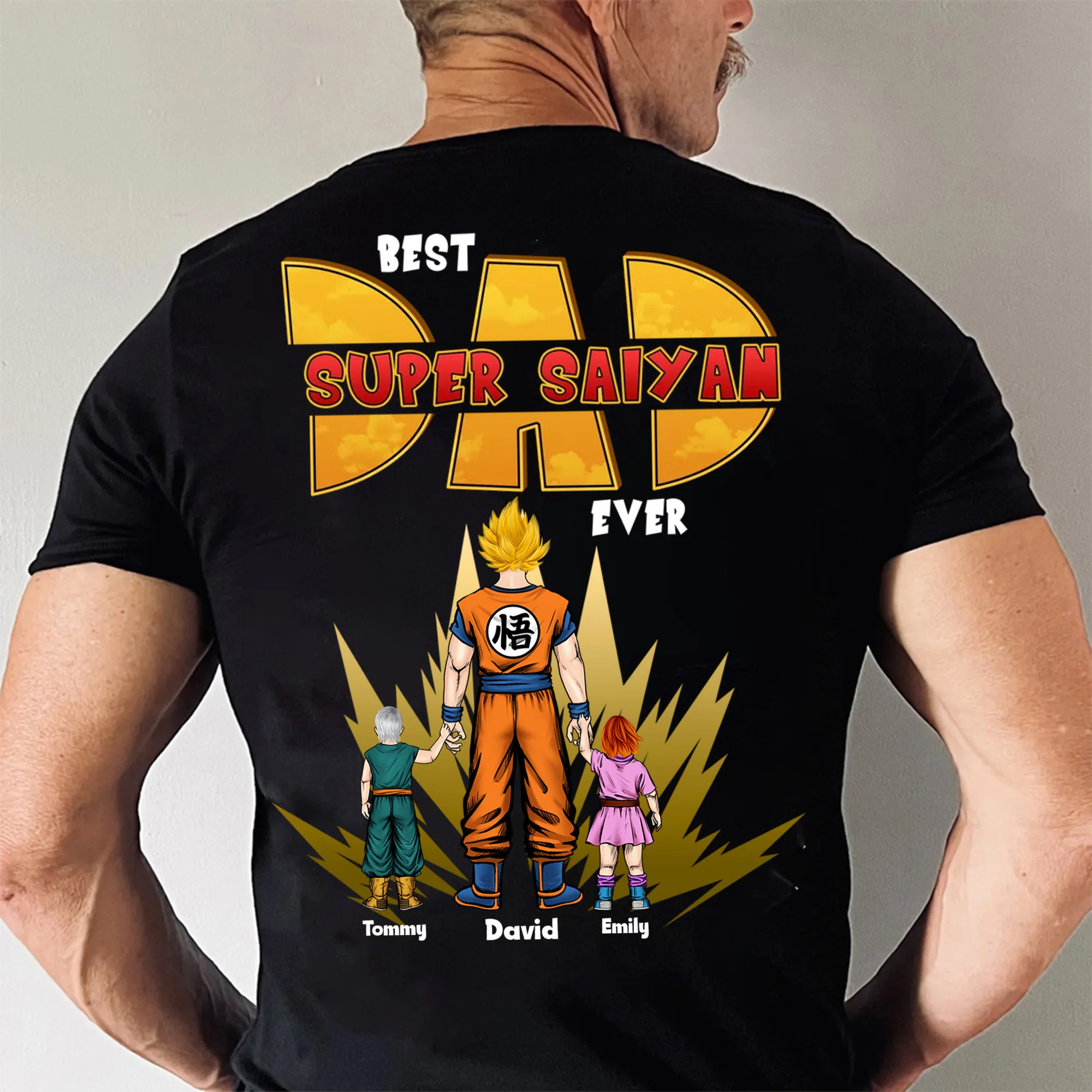 Super Power Of Super Saiyan Dad DrBa - Gift For Dad, Father's Day - Personalized Shirt 2 Side CL03 - Image 3