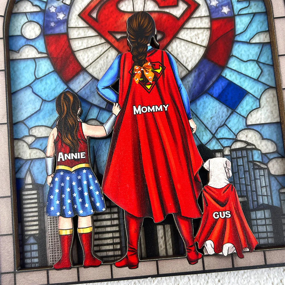 Supermom Strong Mom Gifts For Mom - Personalized Window Hanging Suncatcher | CL02.Ver4 - Image 6