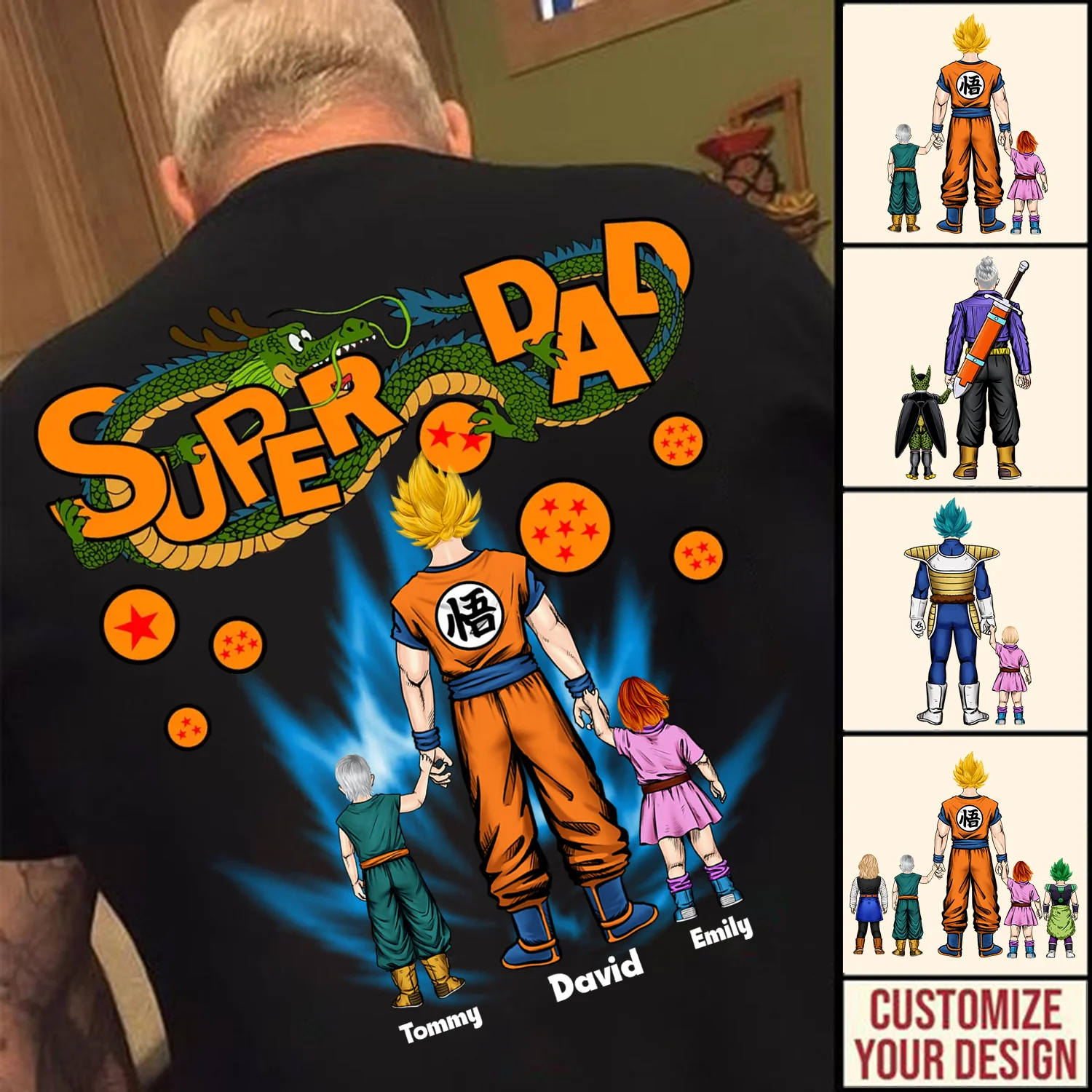 Superpapa DrBas Super Power - Gift For Dad, Husband, Father's Day - Personalized TShirt - Image 2