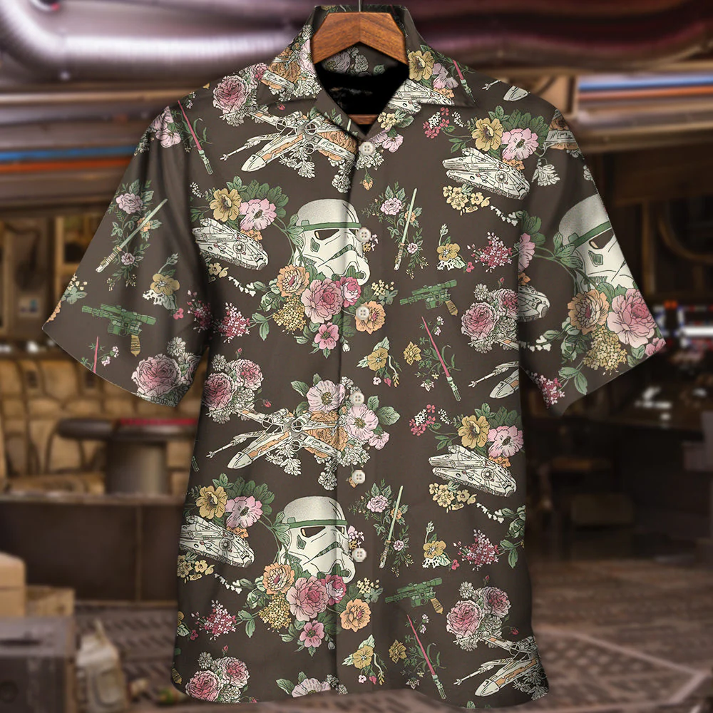 SW Stormtrooper Flower Vintage - Hawaiian Shirt - Image 2