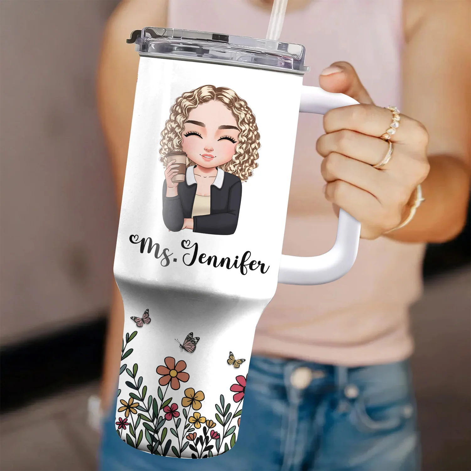 Teach Love And Watch Them Grow - Personalized 40oz Tumbler | CLTC05 TD118 - Image 4