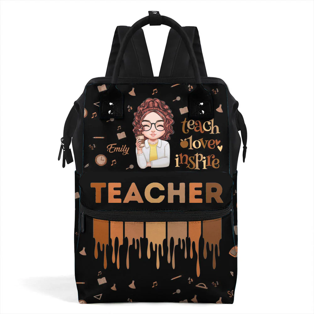 Teach Love Inspire - Personalized Duckbilled Backpack - Gift For Teacher | CLTC05 HN02