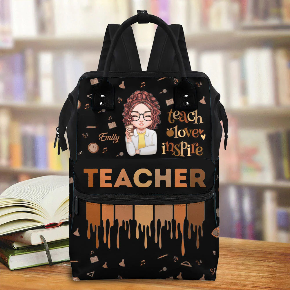 Teach Love Inspire - Personalized Duckbilled Backpack - Gift For Teacher | CLTC05 HN02 - Image 2