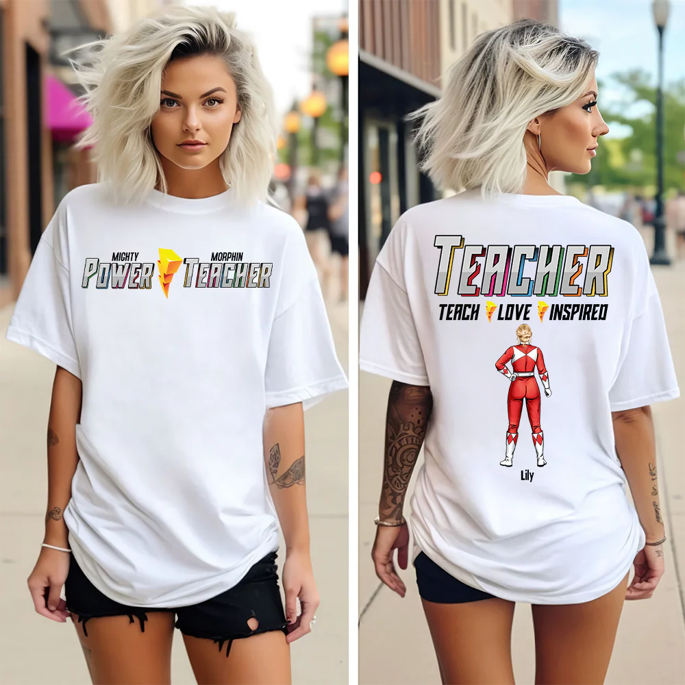 Teach Love Inspired Back To School - Personalized Shirt - Gift For Women | CL21 TD118 - Image 2