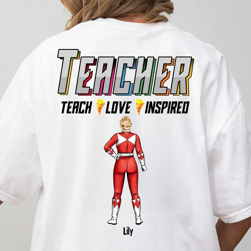 Teach Love Inspired Back To School - Personalized Shirt - Gift For Women | CL21 TD118 - Image 4