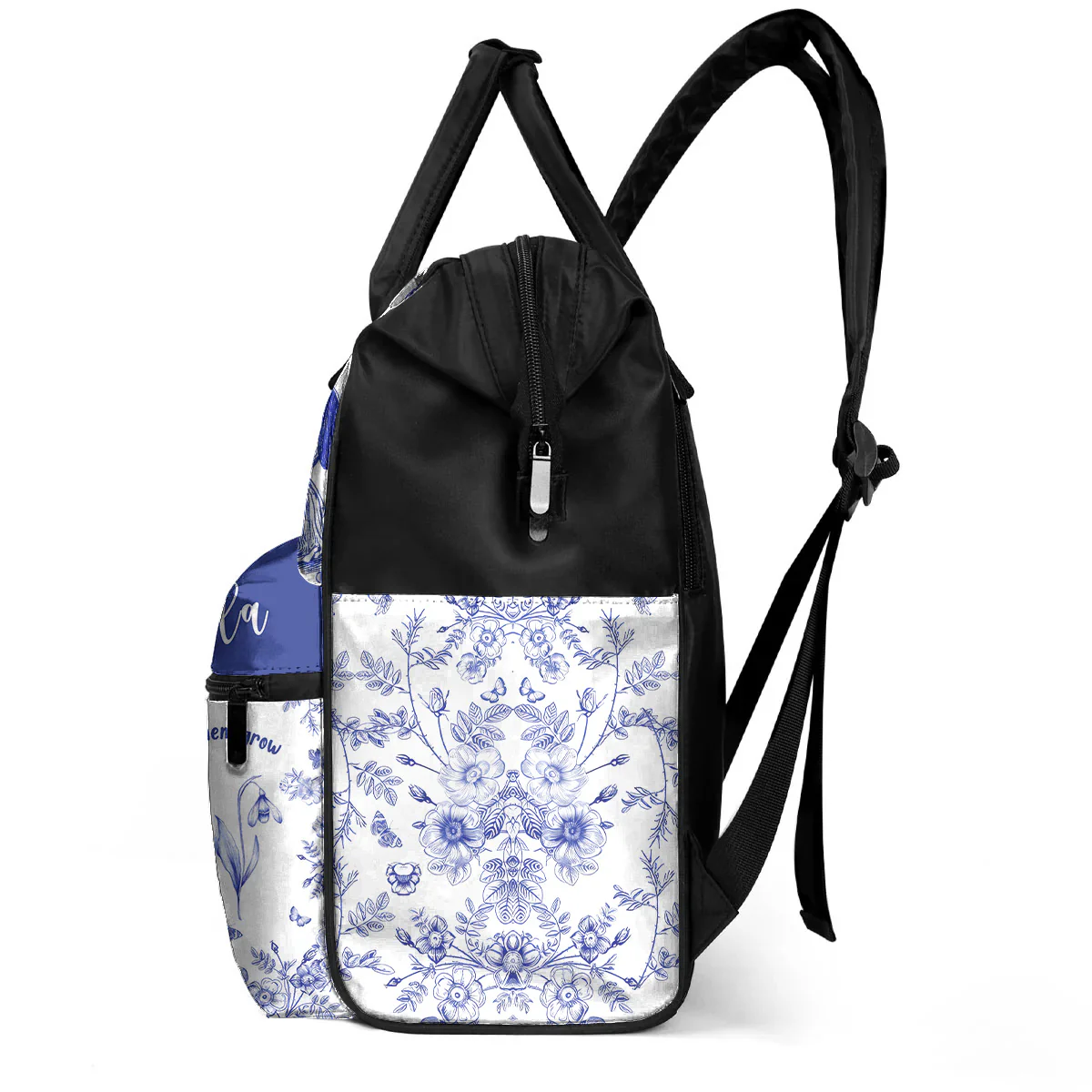 Teach Them Love Them Watch Them Grow Flower Toile De Jouy Styles - Personalized Duckbilled Backpack | TGJ1 PT - Image 4