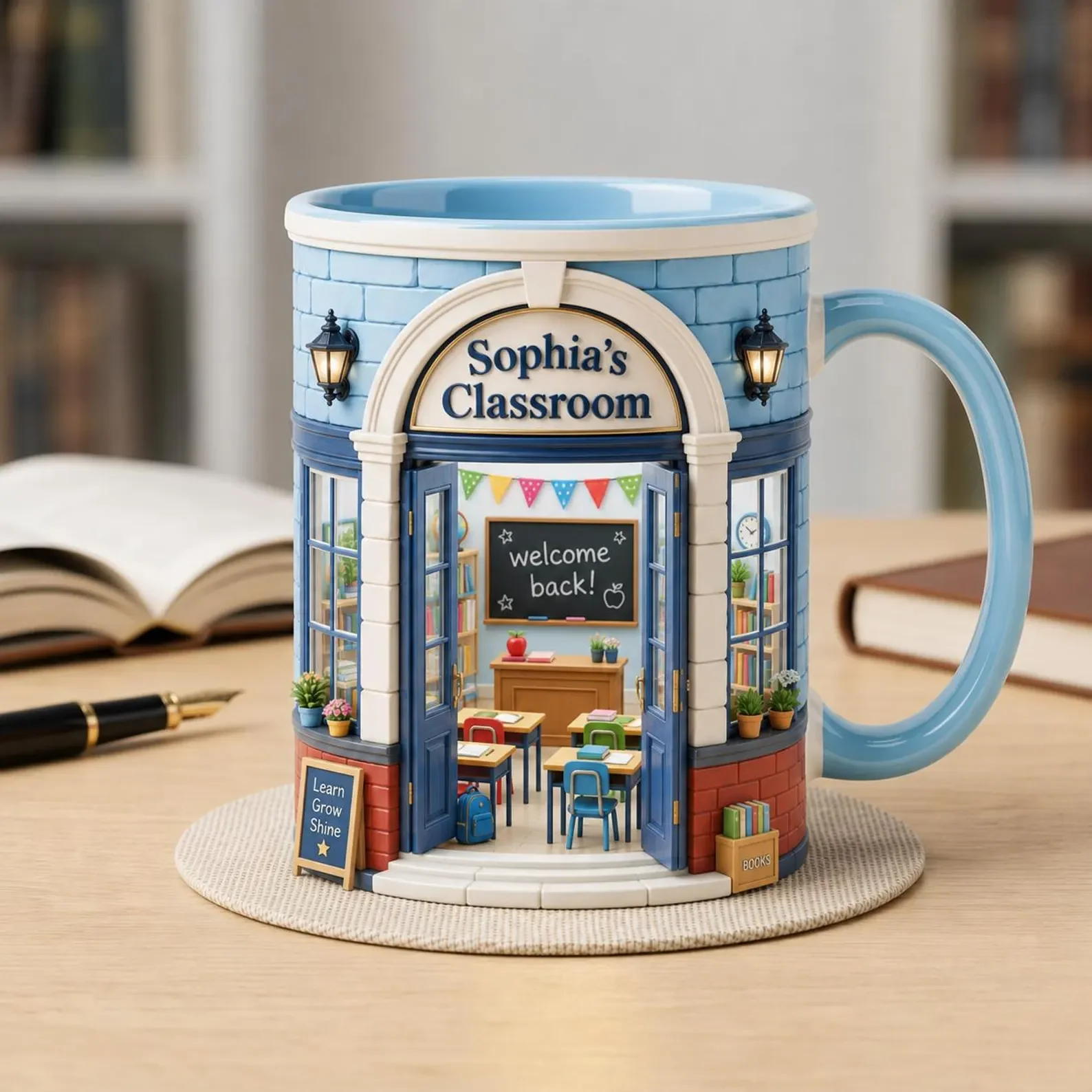 Teacher Classroom Welcome Back - Personalized Accent Mug - Gift For Teacher - Image 4