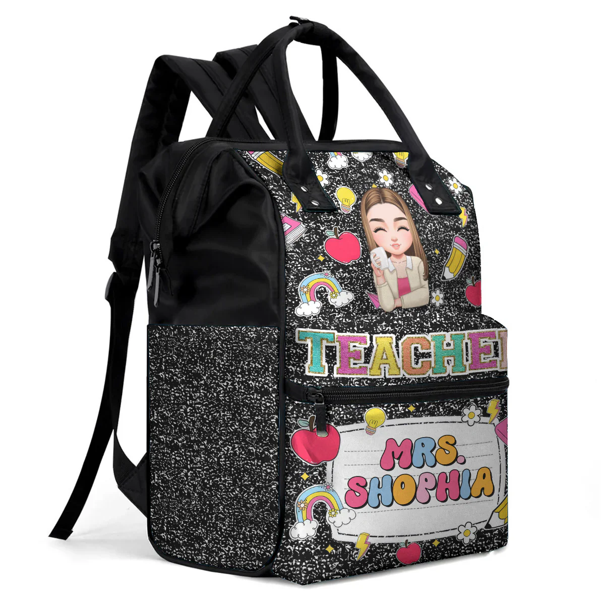 Teacher Composition Book Pattern - Personalized Duckbilled Backpack Back to School | CLTC05 PT - Image 2