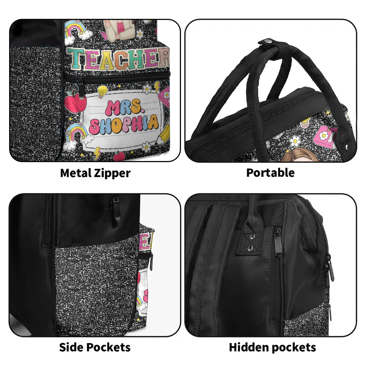 Teacher Composition Book Pattern - Personalized Duckbilled Backpack Back to School | CLTC05 PT - Image 5