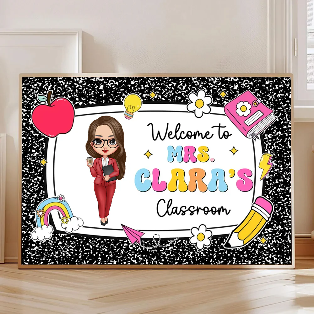 Teacher Composition Book Pattern - Personalized Poster, Back To School, Teacher Classroom Decor | CLTC01 PT - Image 2