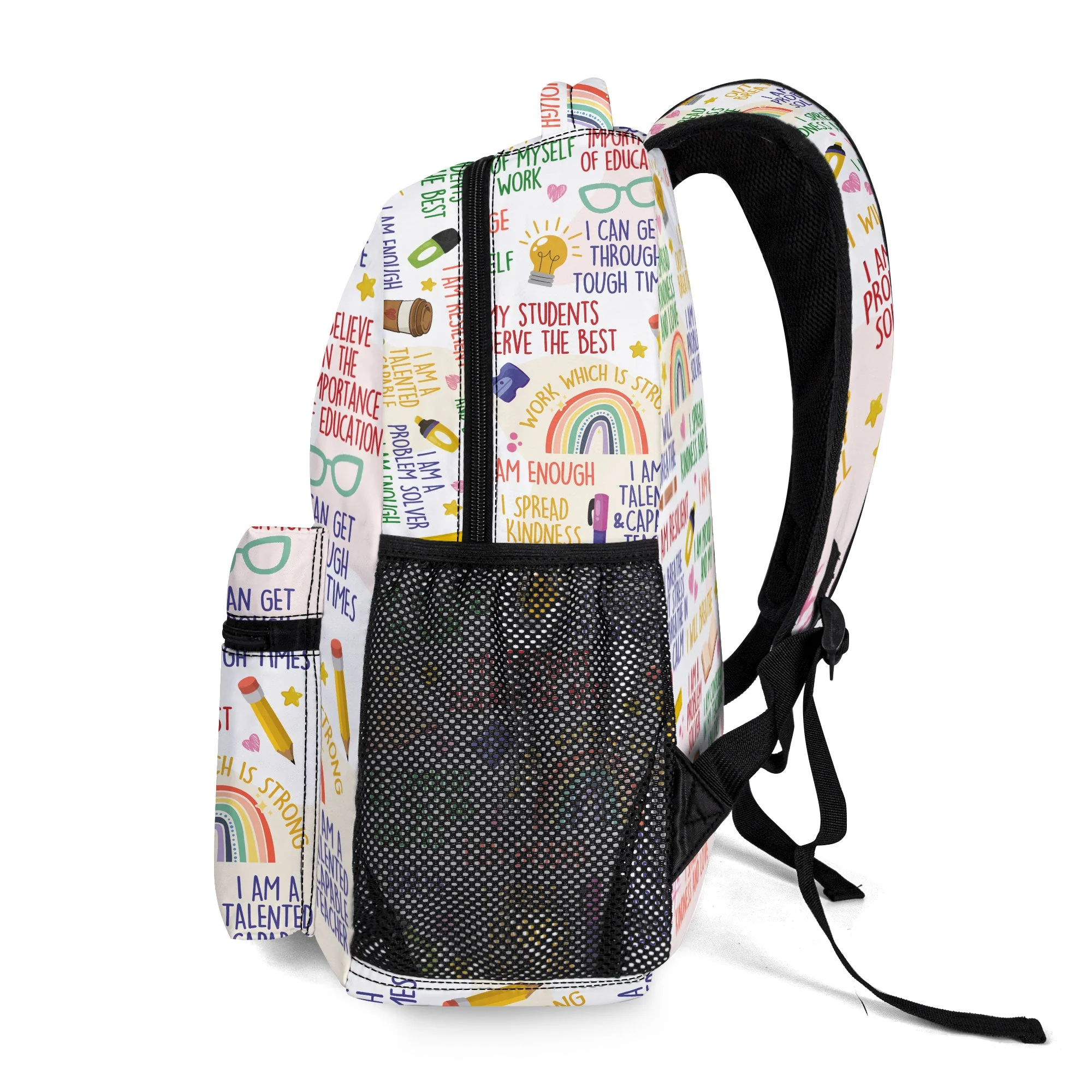 Teacher Daily Affirmation - Personalized Canvas Backpack TD118 - Image 3