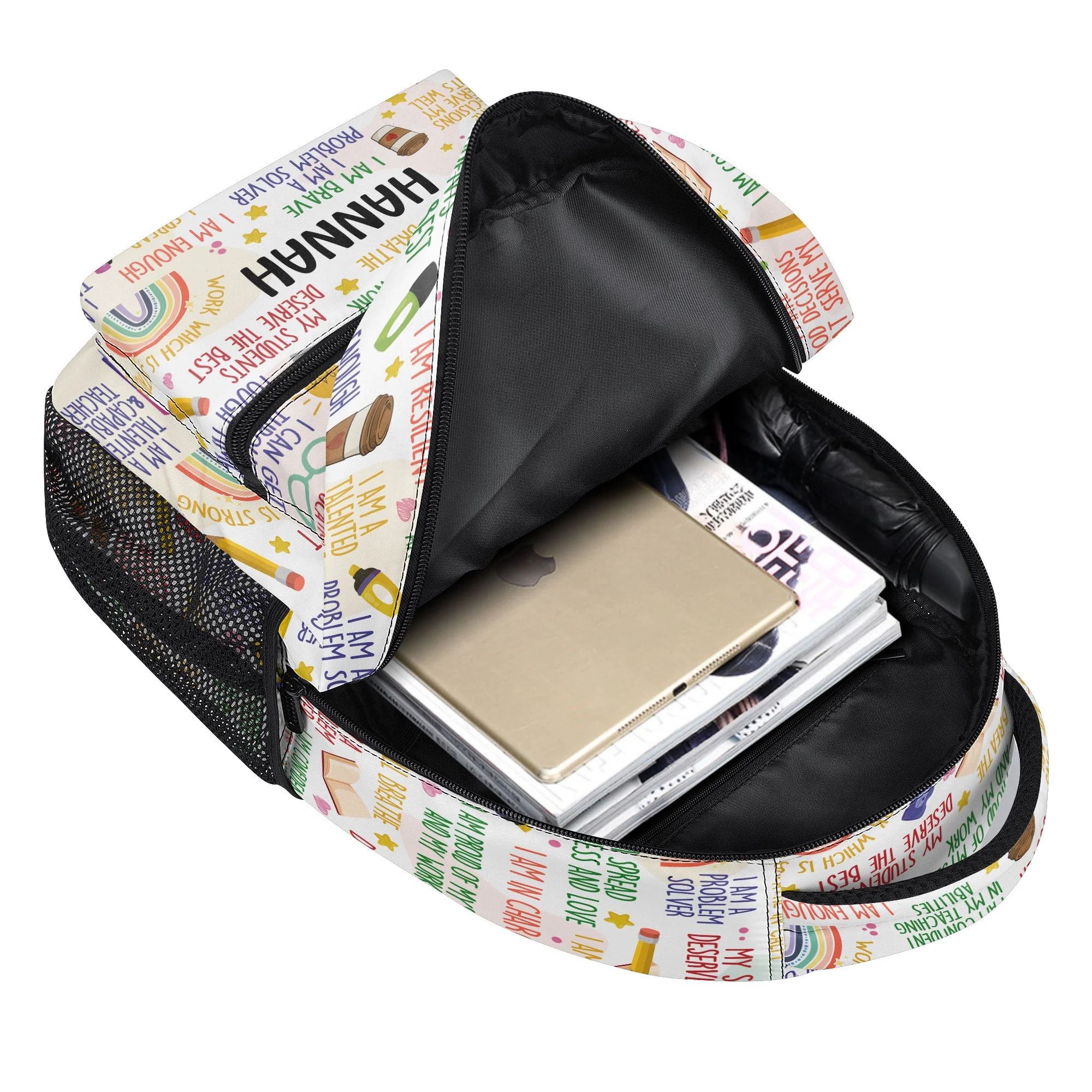 Teacher Daily Affirmation - Personalized Canvas Backpack TD118 - Image 5