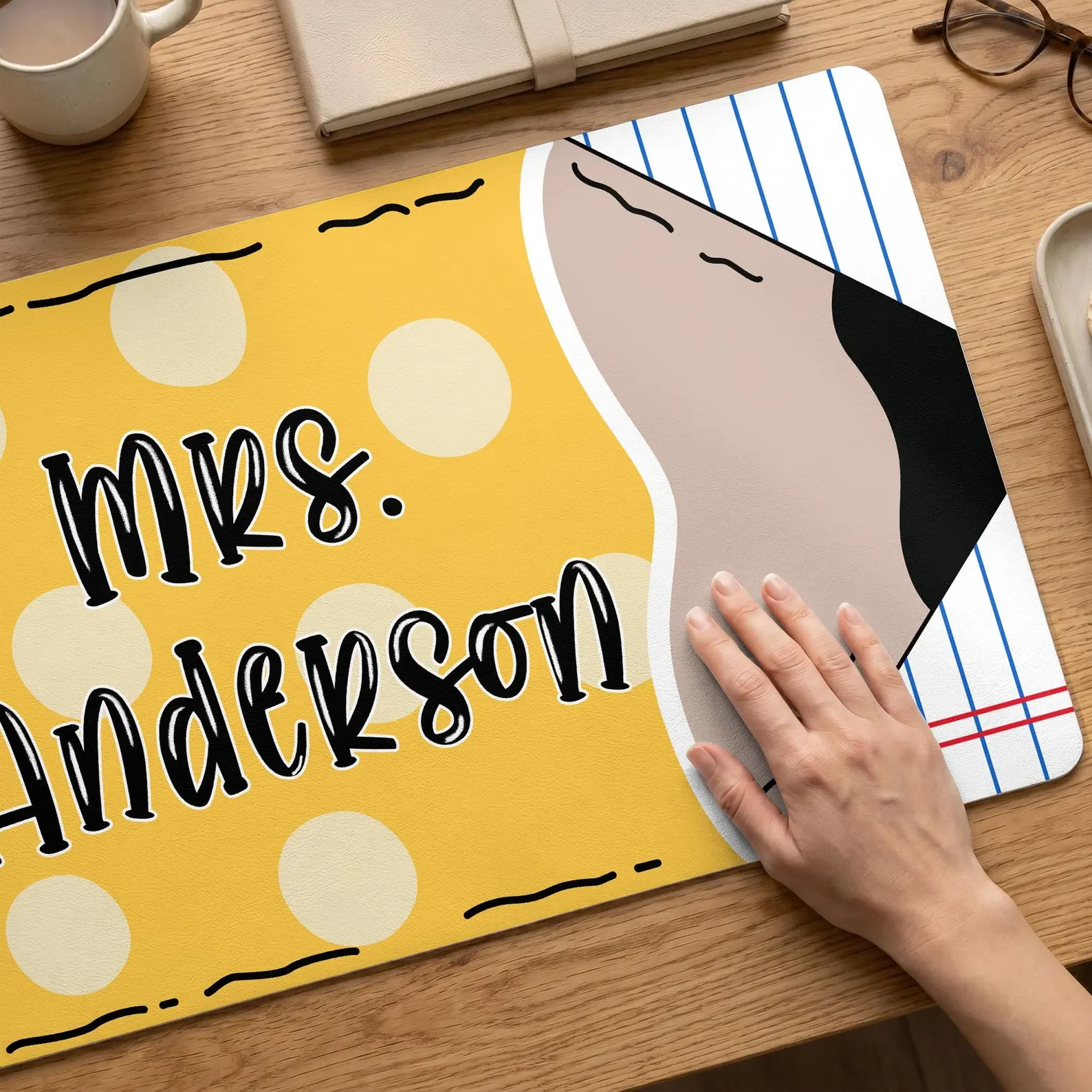 Teacher Pencil Desk Mat With Name - Personalized Desk Mat - Gift For Teacher - Image 8
