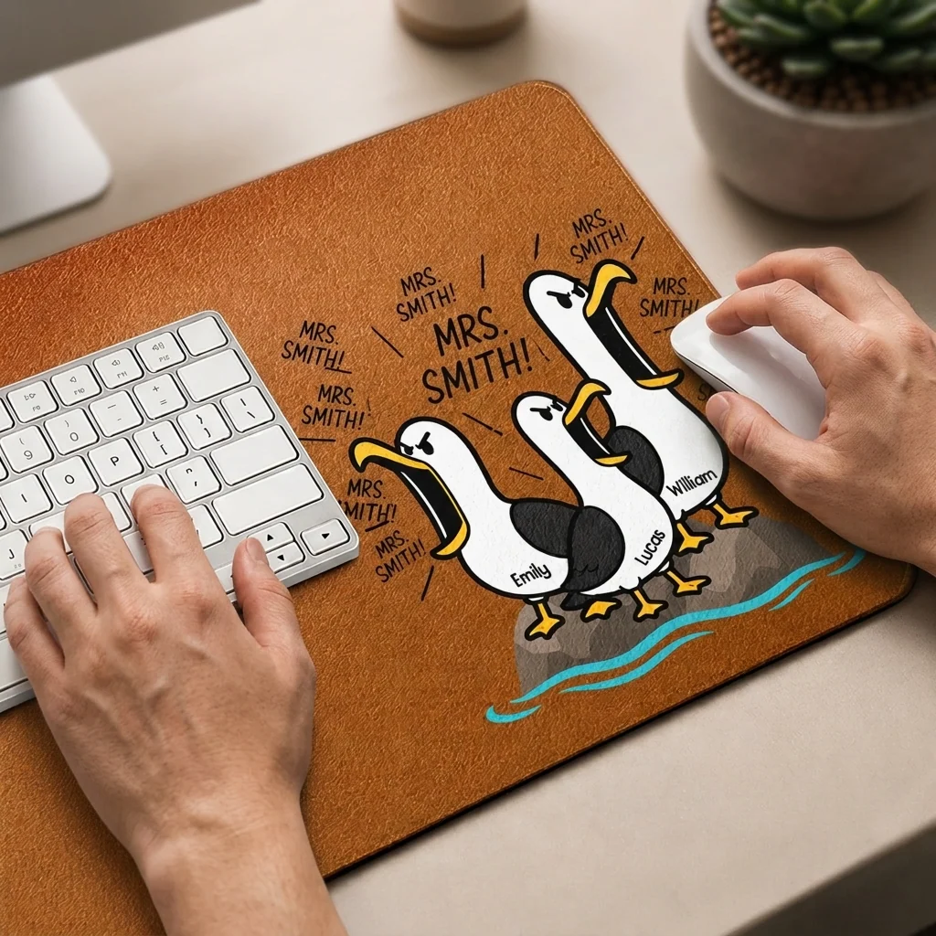 Teacher Squawking Seagulls Funny Class - Personalized Desk Mat - Gift For Teacher - Image 3