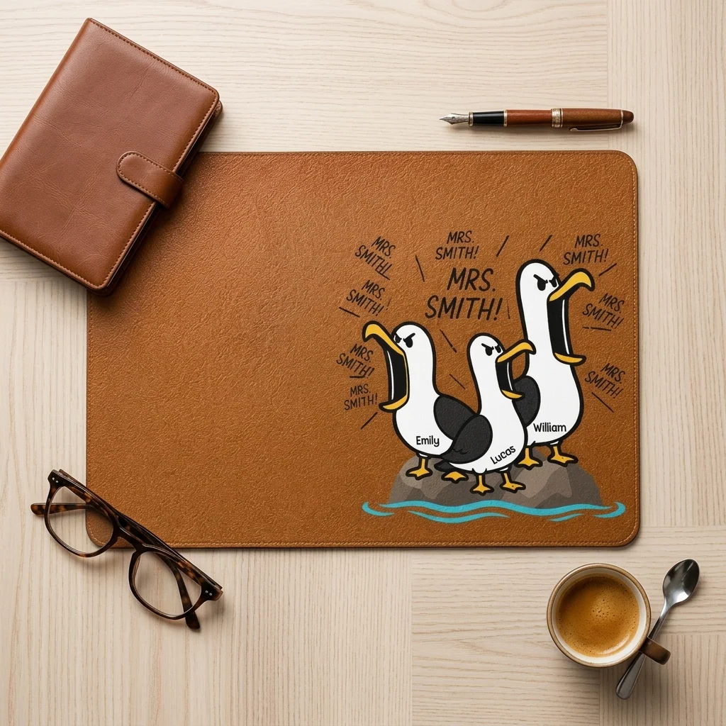 Teacher Squawking Seagulls Funny Class - Personalized Desk Mat - Gift For Teacher - Image 4