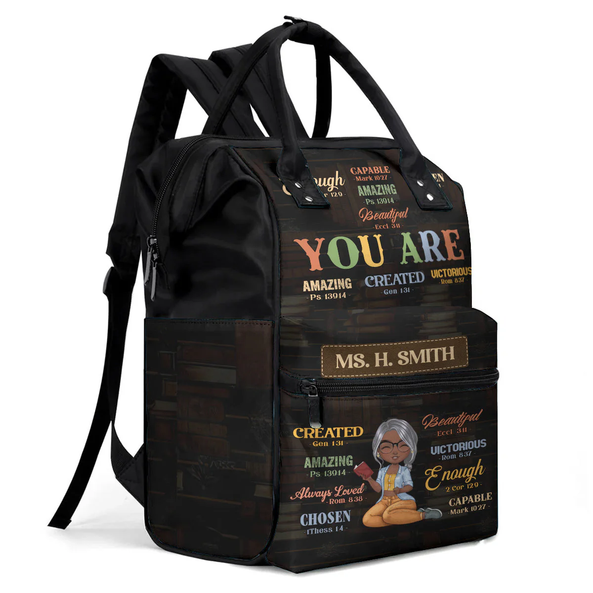 Teacher You Are Enough - Personalized Duckbilled Backpack - Christian Gift For Teacher | CLTC04 - Image 2