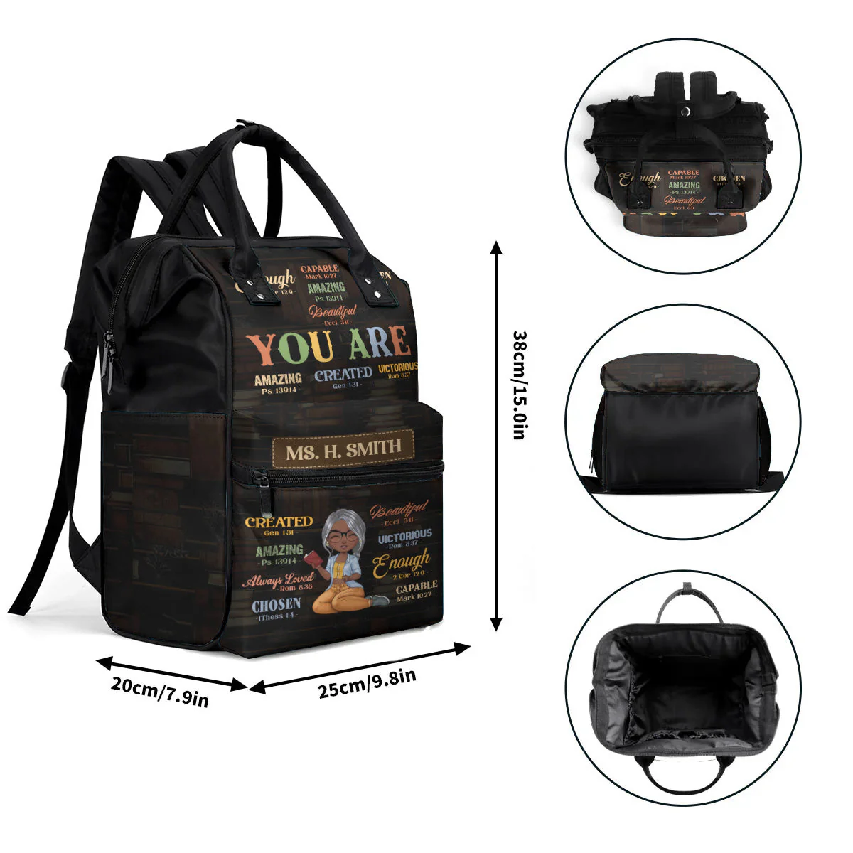 Teacher You Are Enough - Personalized Duckbilled Backpack - Christian Gift For Teacher | CLTC04 - Image 6