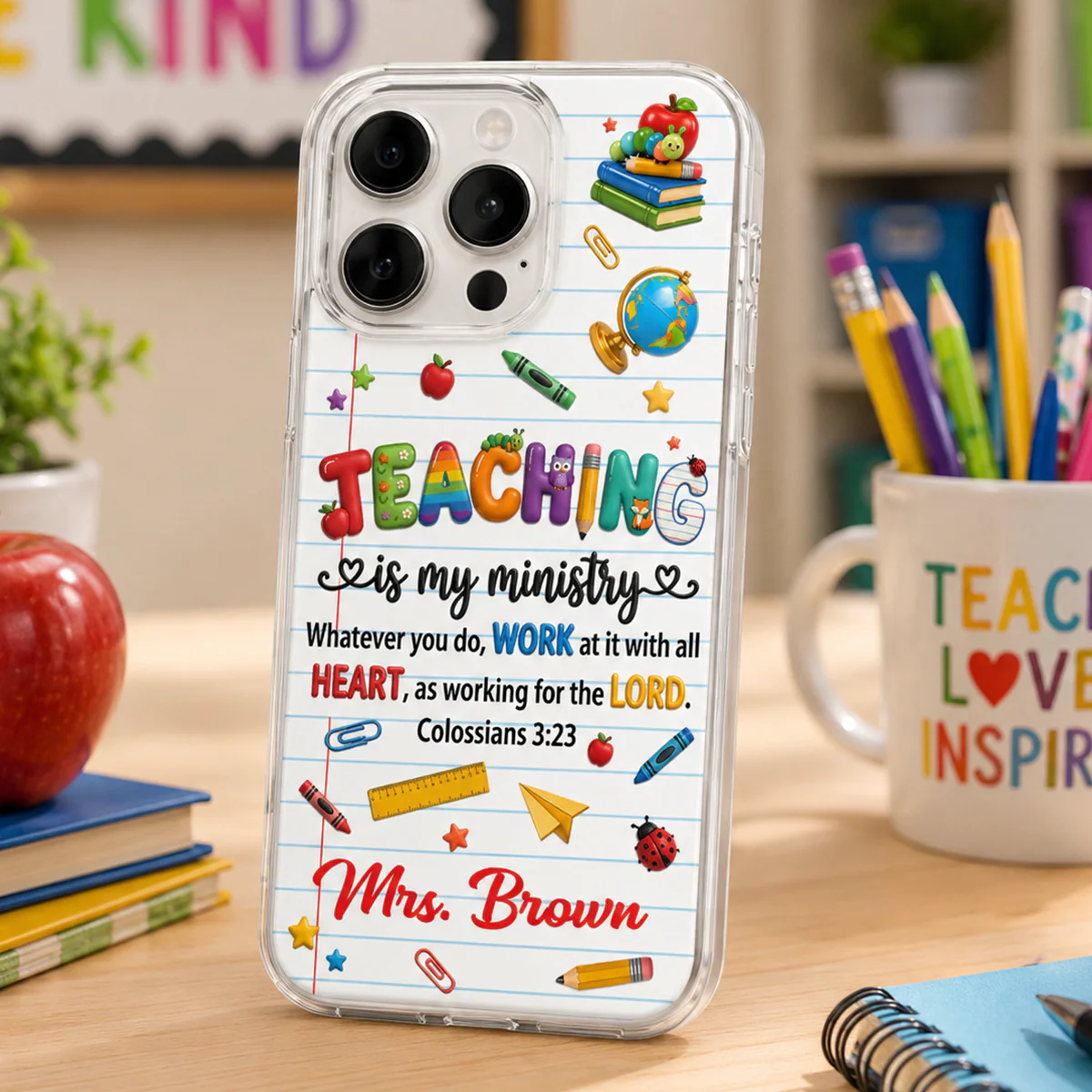 Teaching Is My Ministry - Personalized Phone Case - Back to School Gift For Teacher - Image 2