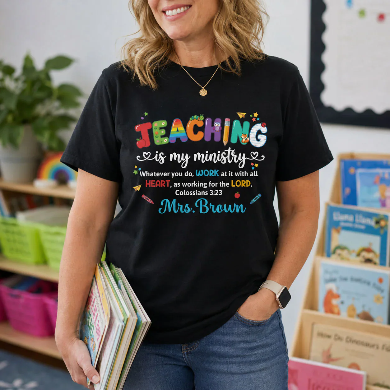 Teaching Is My Ministry - Personalized Shirt - Back to School Gift For Teacher - Image 4