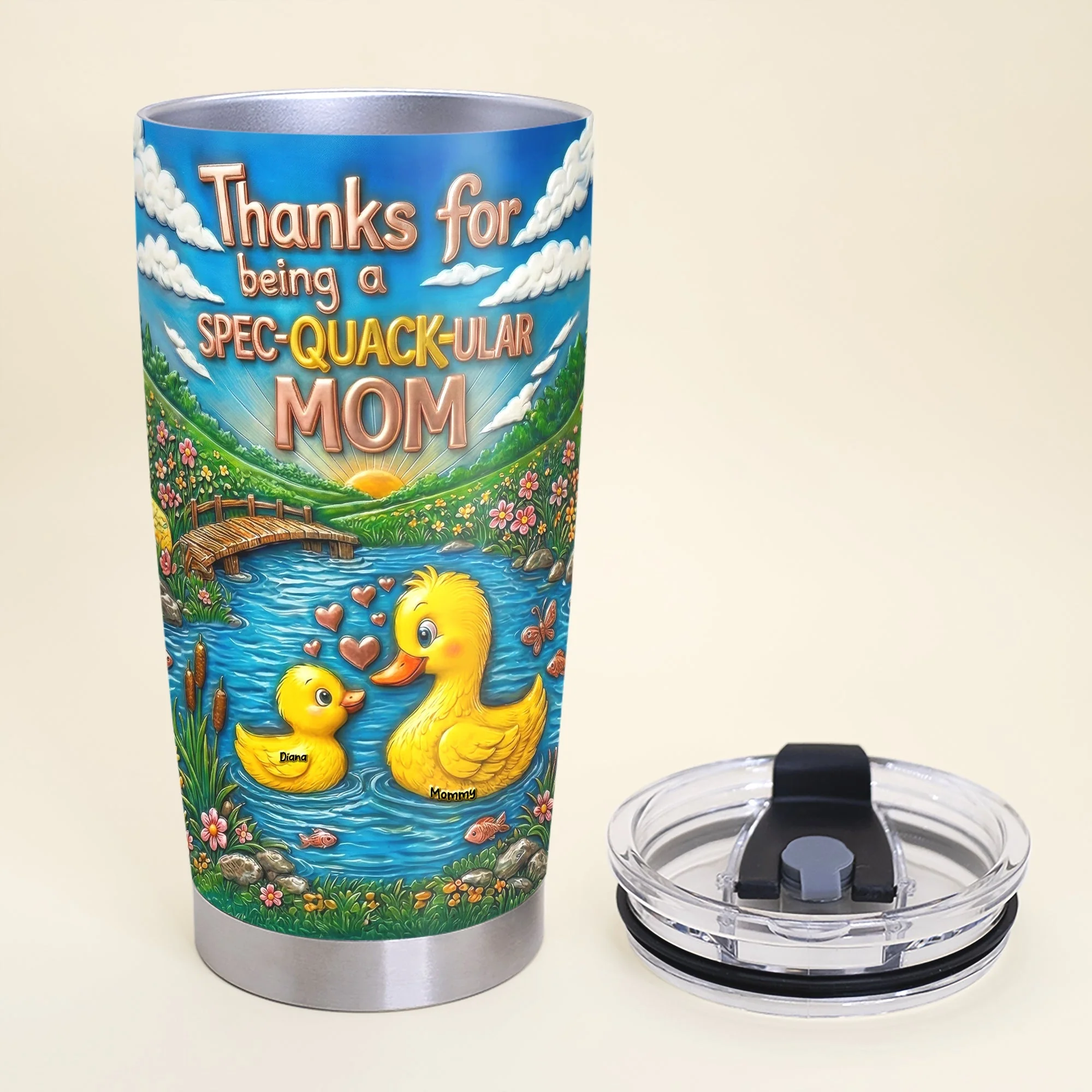 Thank For Being A Spec-quack-ular Mom - Personalized Tumbler - Gifts For Moms VD01 - Image 3