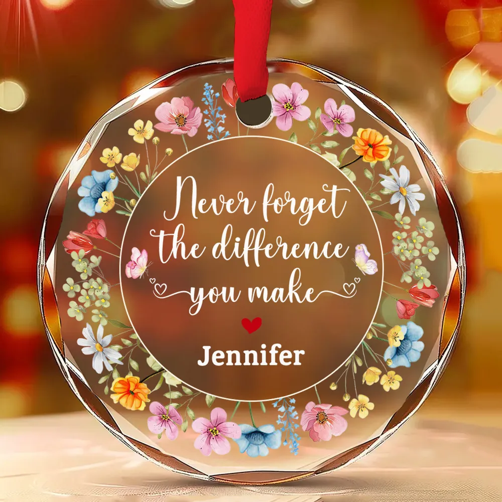 Thank You Because Of Your Difference - Personalized Glass Ornament - Gift For Friends, Bestie - NA94 - Image 2