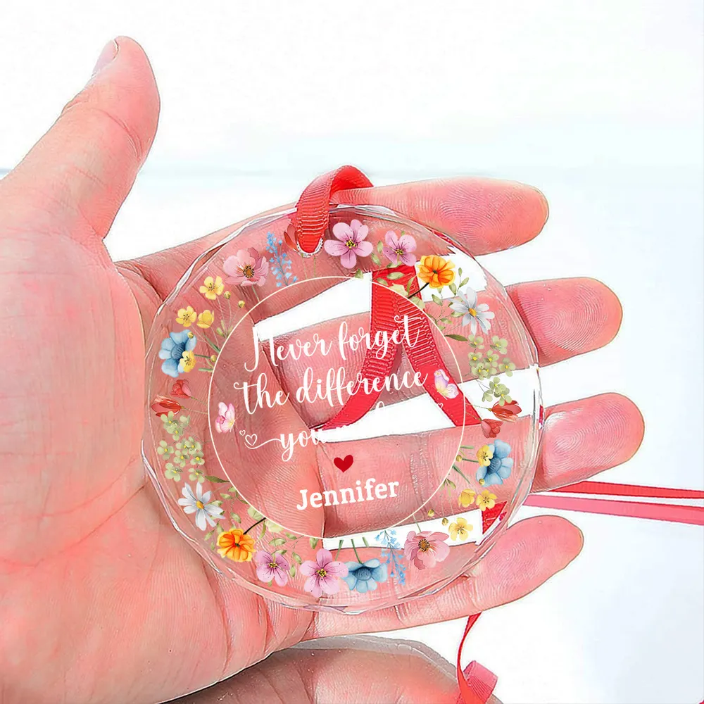 Thank You Because Of Your Difference - Personalized Glass Ornament - Gift For Friends, Bestie - NA94 - Image 4