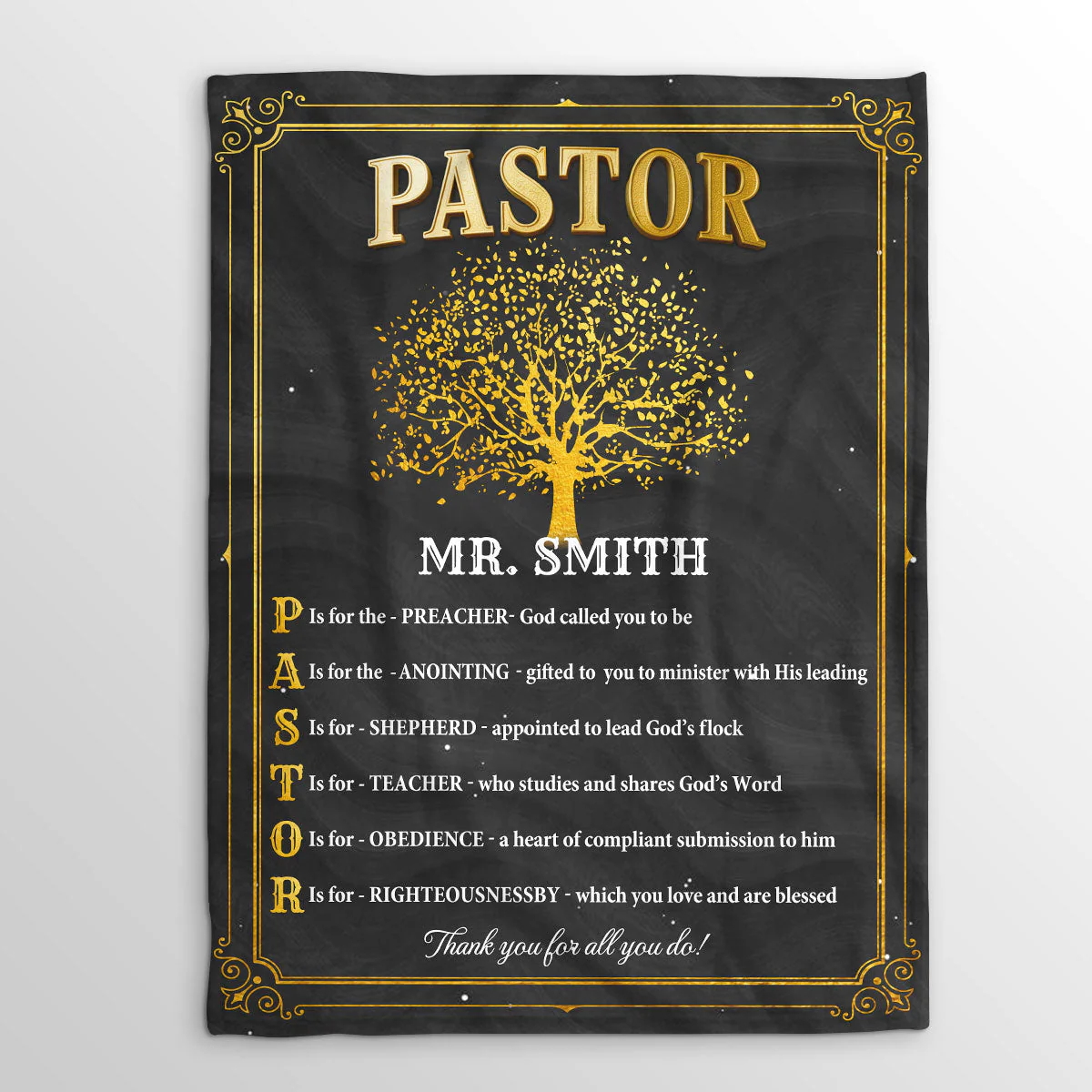 Thank You For All You Do - Personalized Fleece Blanket TD118 - Image 3