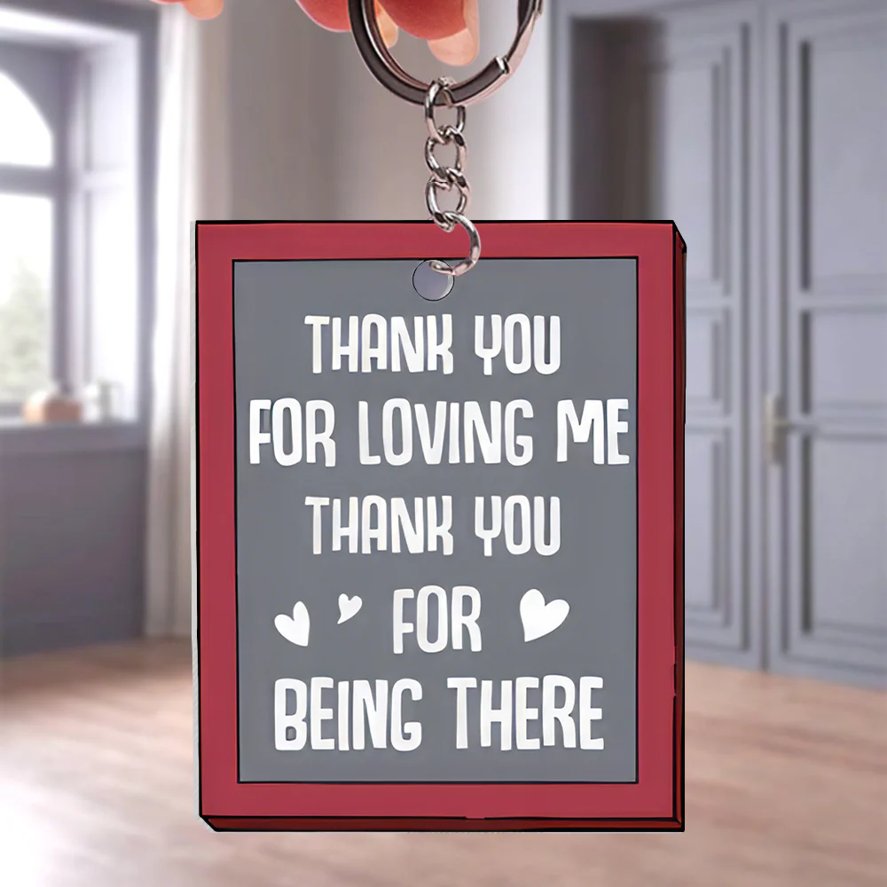 Thank You For Loving Me And Being There Peanut - Personalized Keychain - Gift For Couple, Husband Wife | GR8 NH96 - Image 2