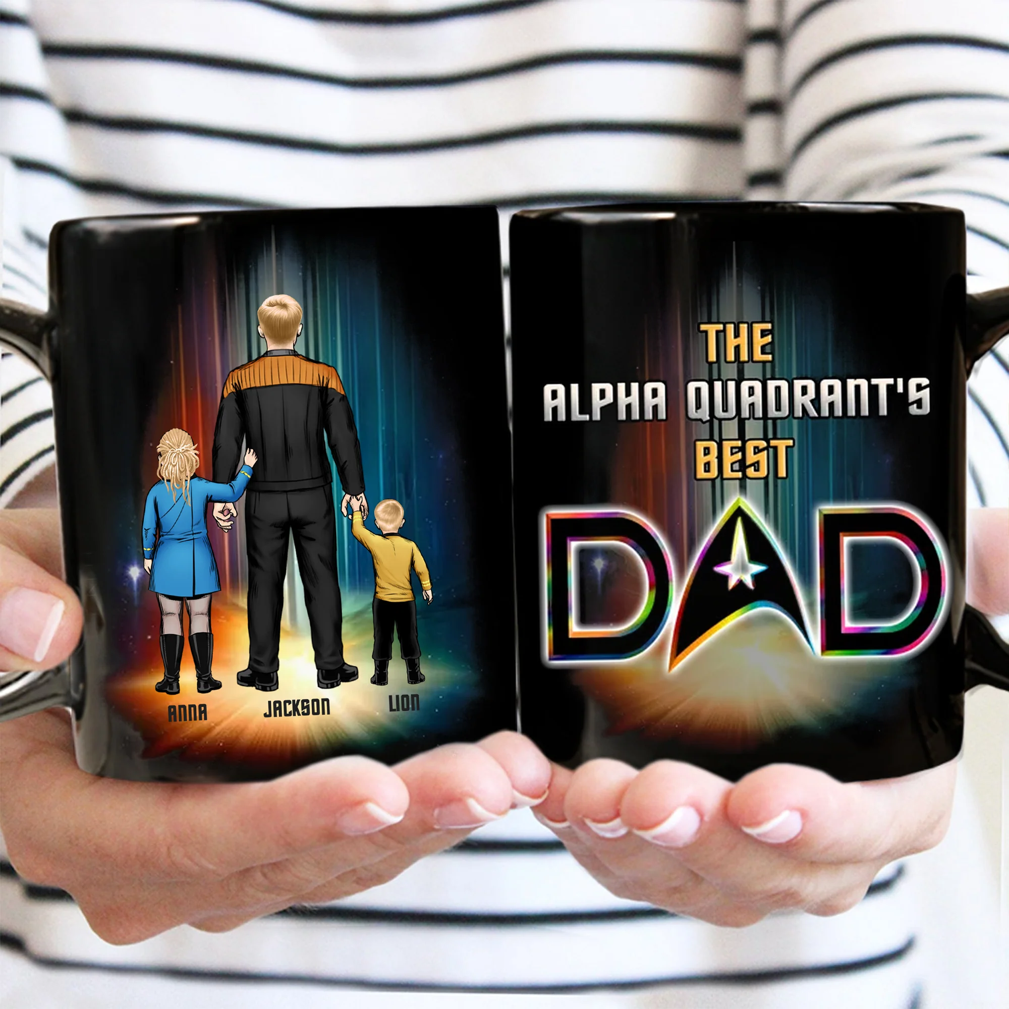 The Alpha Quadrant Best Dad - Gift For Daddy - Personalized Black Mug - CL22 NA94