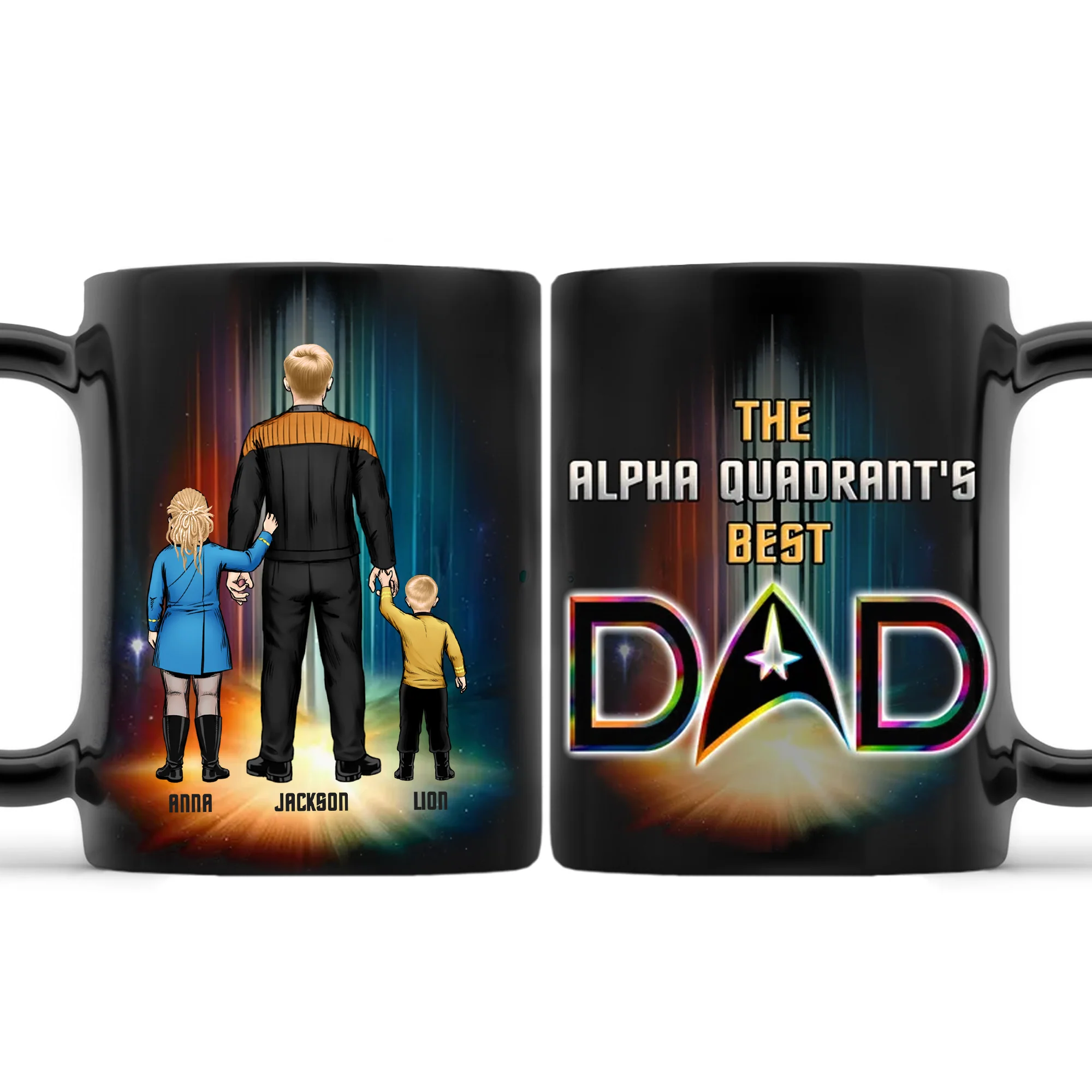 The Alpha Quadrant Best Dad - Gift For Daddy - Personalized Black Mug - CL22 NA94 - Image 2