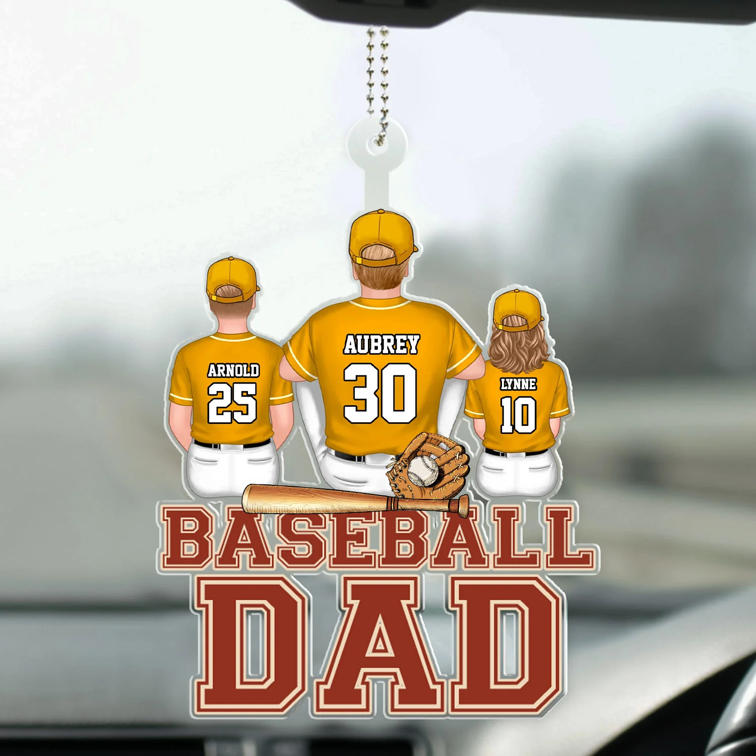 The Best Baseball Dad Ever - Gift For Dad - Personalized Car Hanging Ornament - SPCL01 NA94 - Image 2