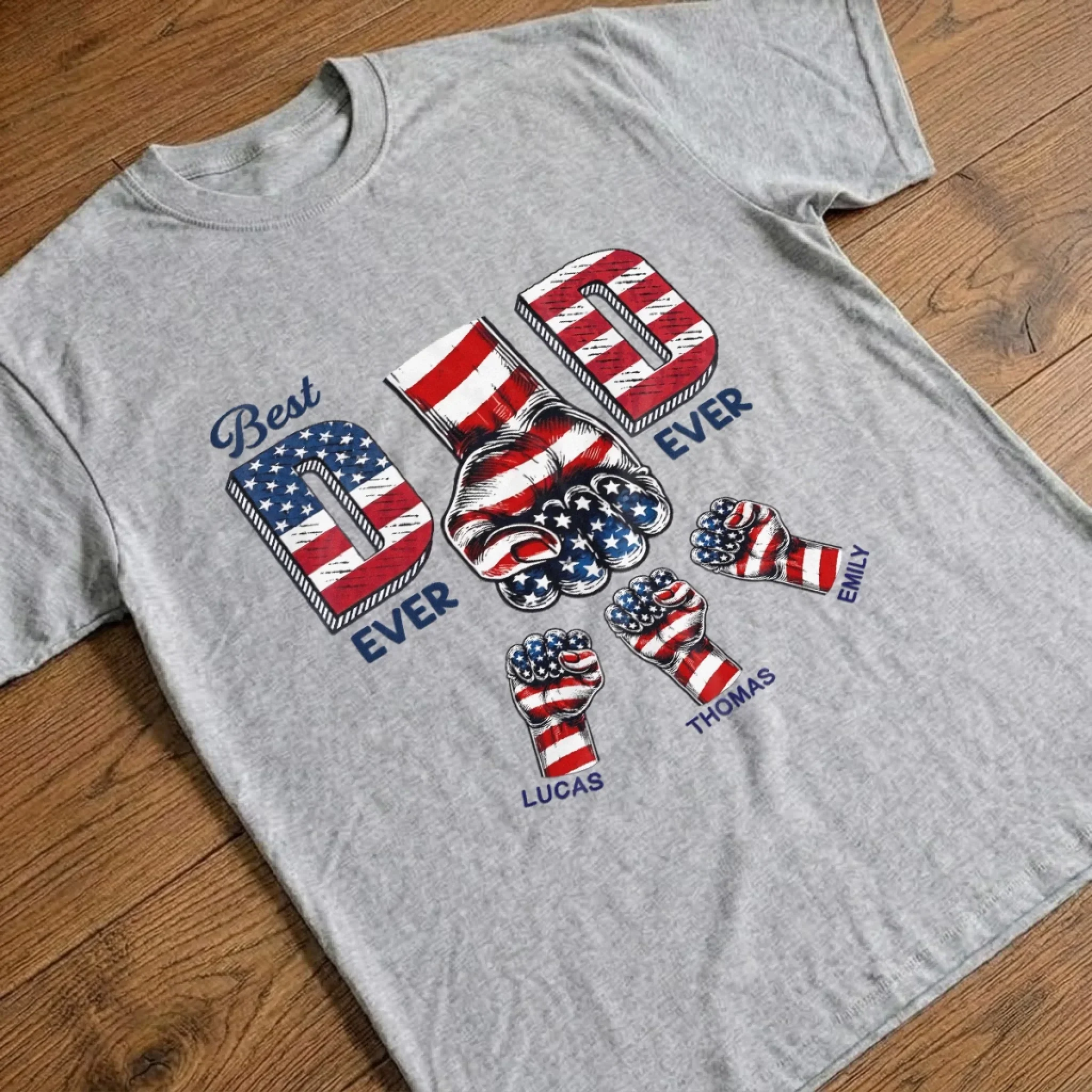 The Best Dad Ever America 250th Anniversary - Personalized Shirt - Patriotic Gift For Dad - Image 3
