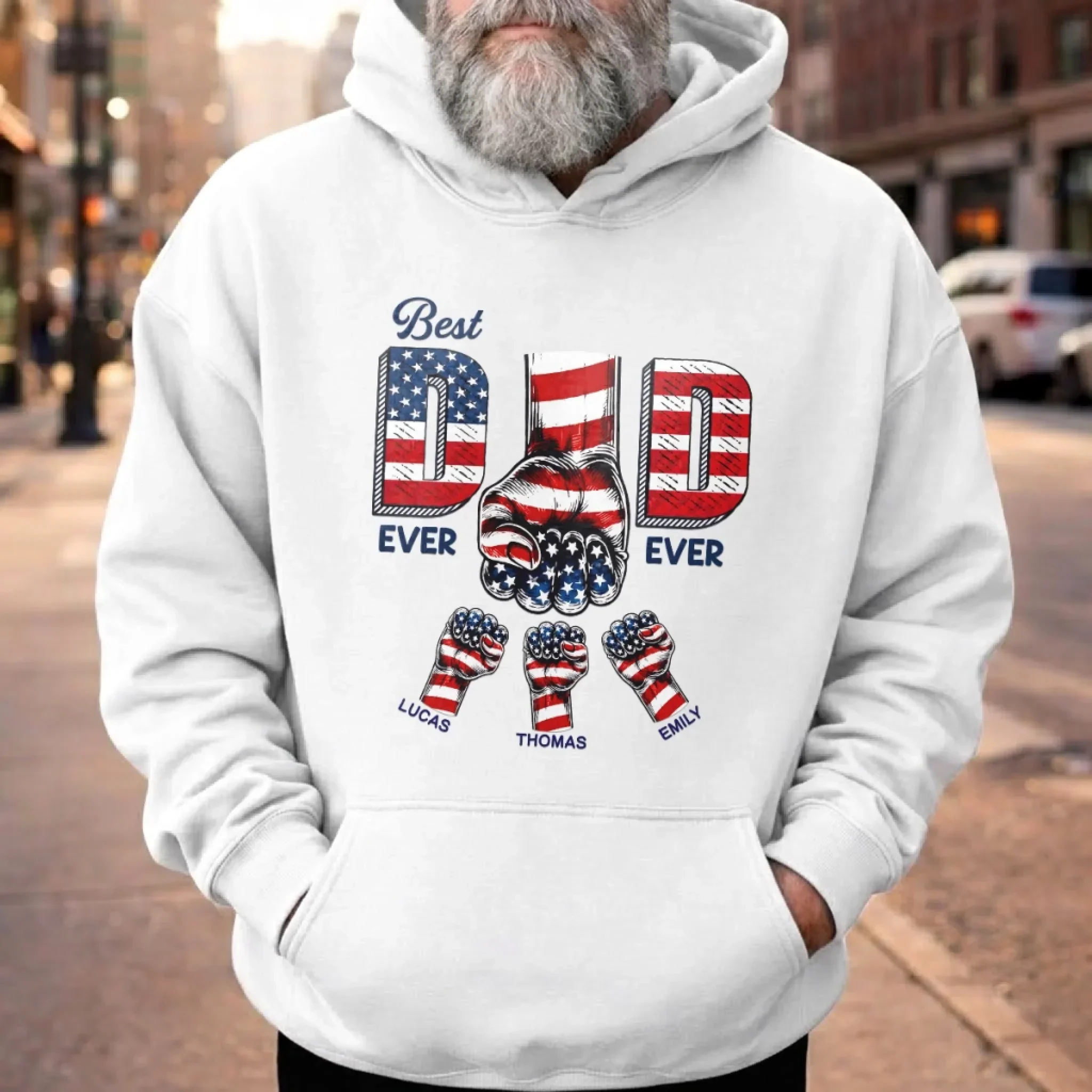 The Best Dad Ever America 250th Anniversary - Personalized Shirt - Patriotic Gift For Dad - Image 4