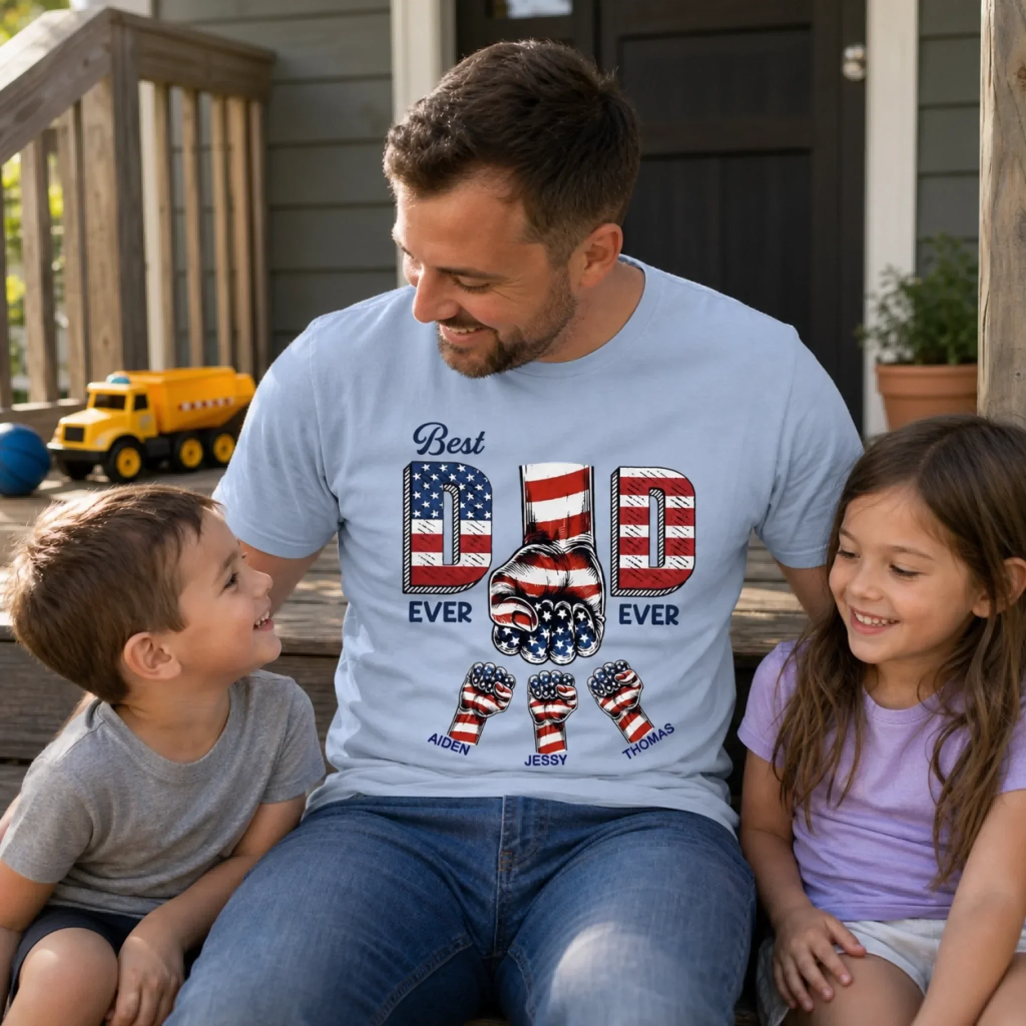 The Best Dad Ever America 250th Anniversary - Personalized Shirt - Patriotic Gift For Dad - Image 6