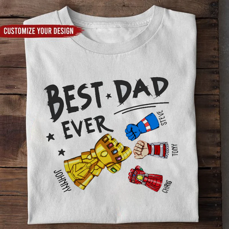 The Best Dad Ever My Hero - Gift For Father's Day, Gift For Dad - Personalized TShirt - Image 2