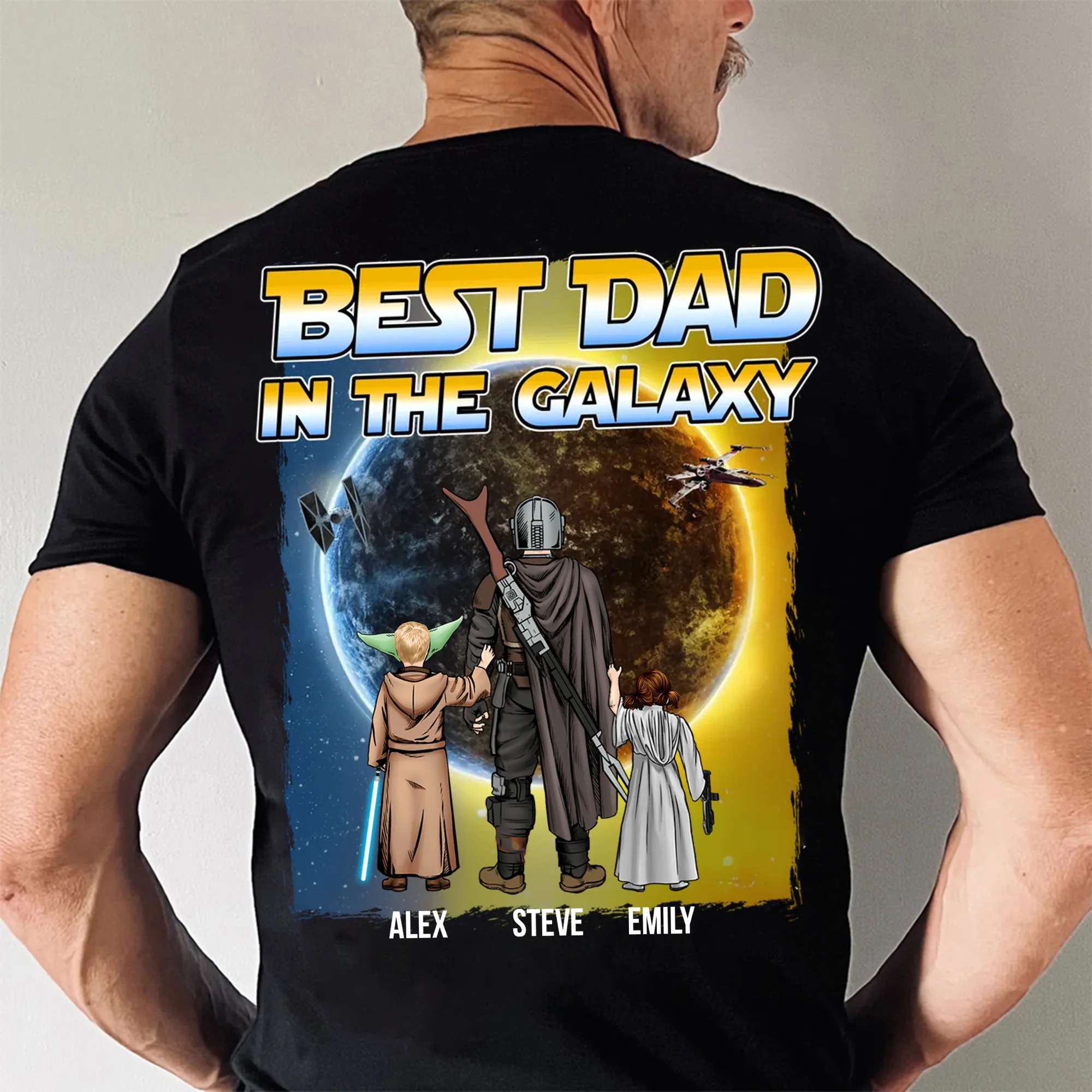 Stwa The Best Dad In The Galaxy Always Besides Us - Gift For Dad, Father's Day - Personalized Shirt 2 Side CL08 - Image 3