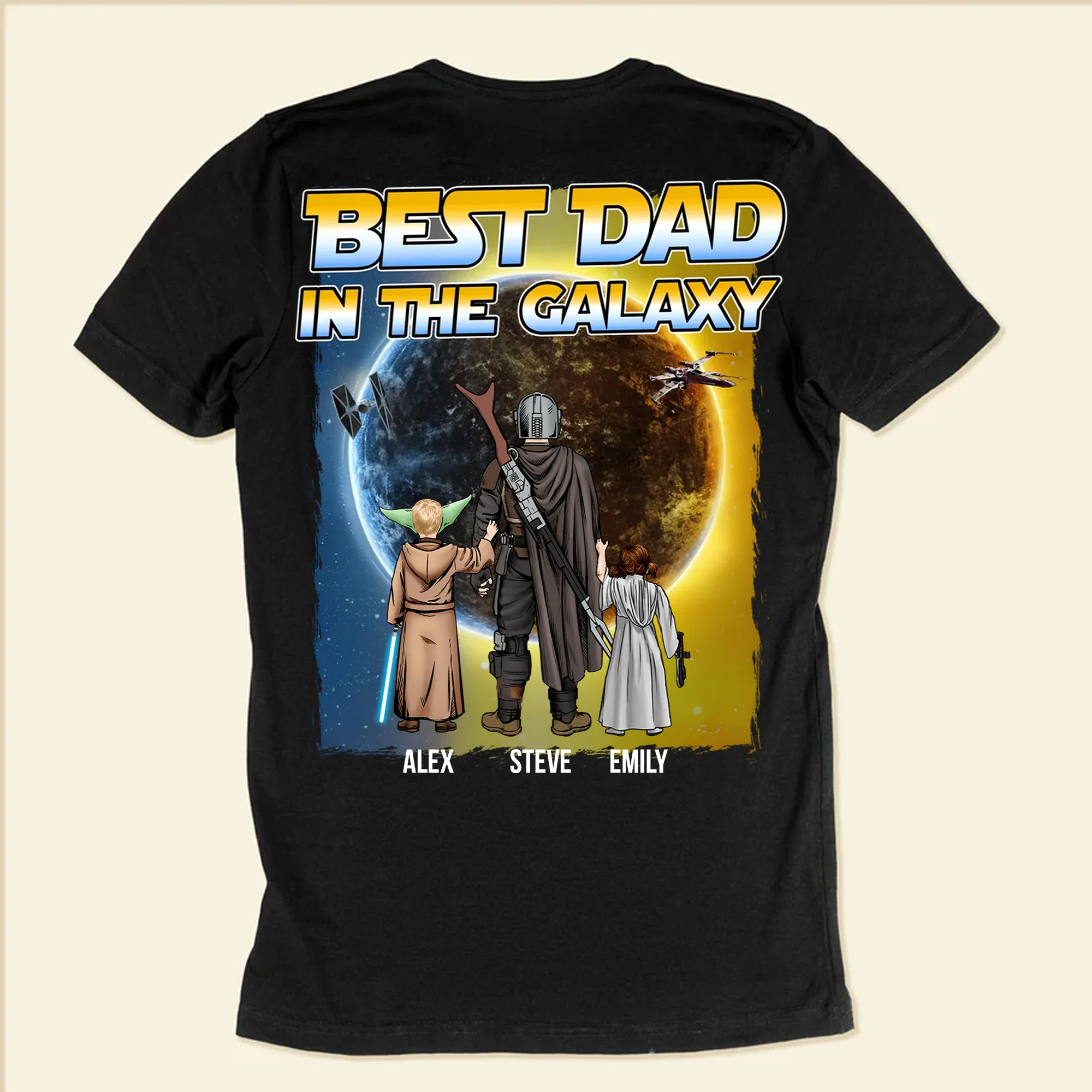 Stwa The Best Dad In The Galaxy Always Besides Us - Gift For Dad, Father's Day - Personalized Shirt 2 Side CL08 - Image 5