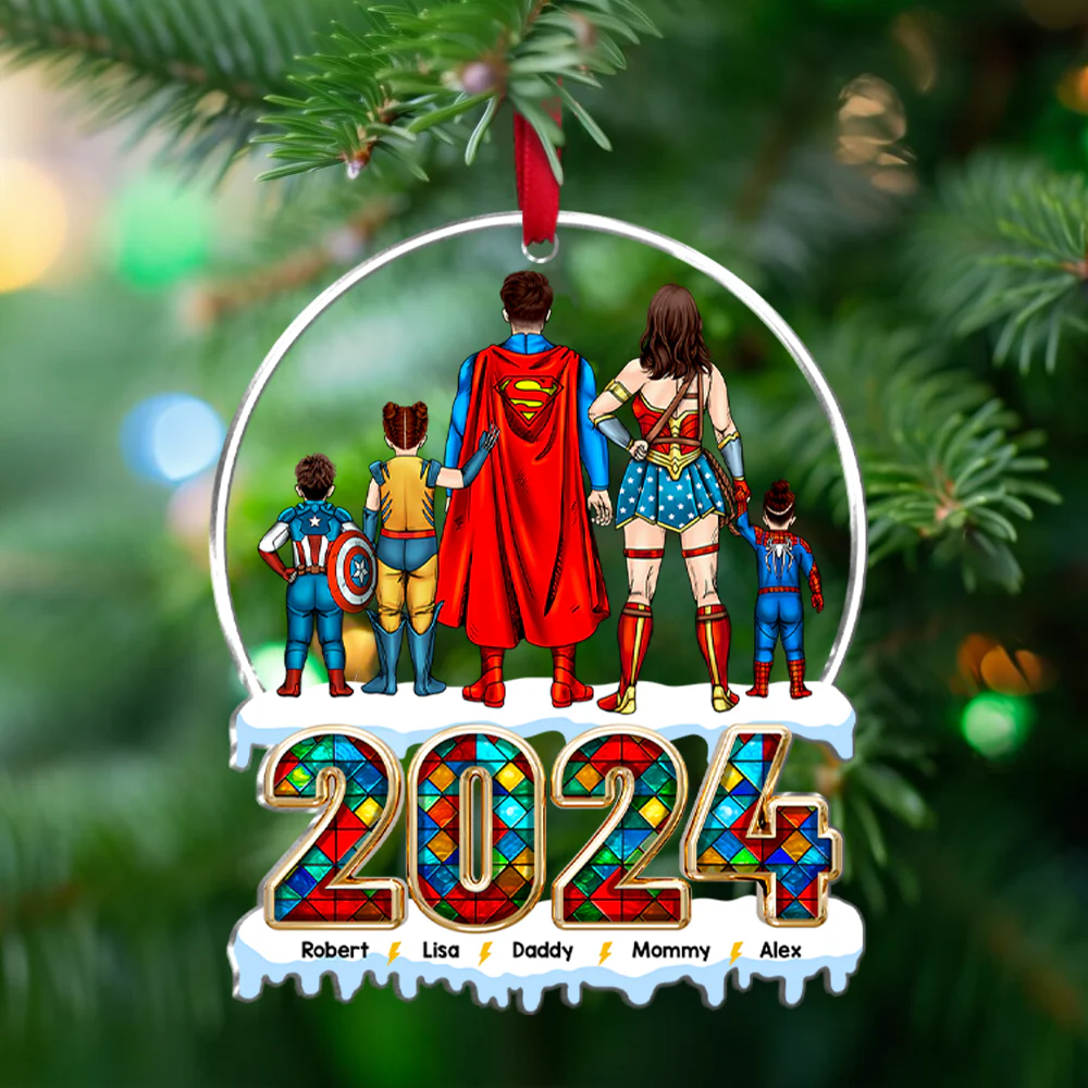 The Best Family The Best Team Ever - Gift For Family Members - Personalized Acrylic Ornament - CL02 NA94