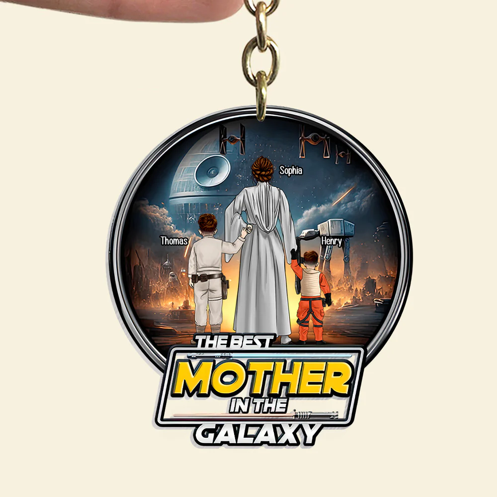 The Best Mother In The Galaxy - Personalized Acrylic Keychain - Gift for Mom, Grandma, Wife | CL08 NH96 - Image 2