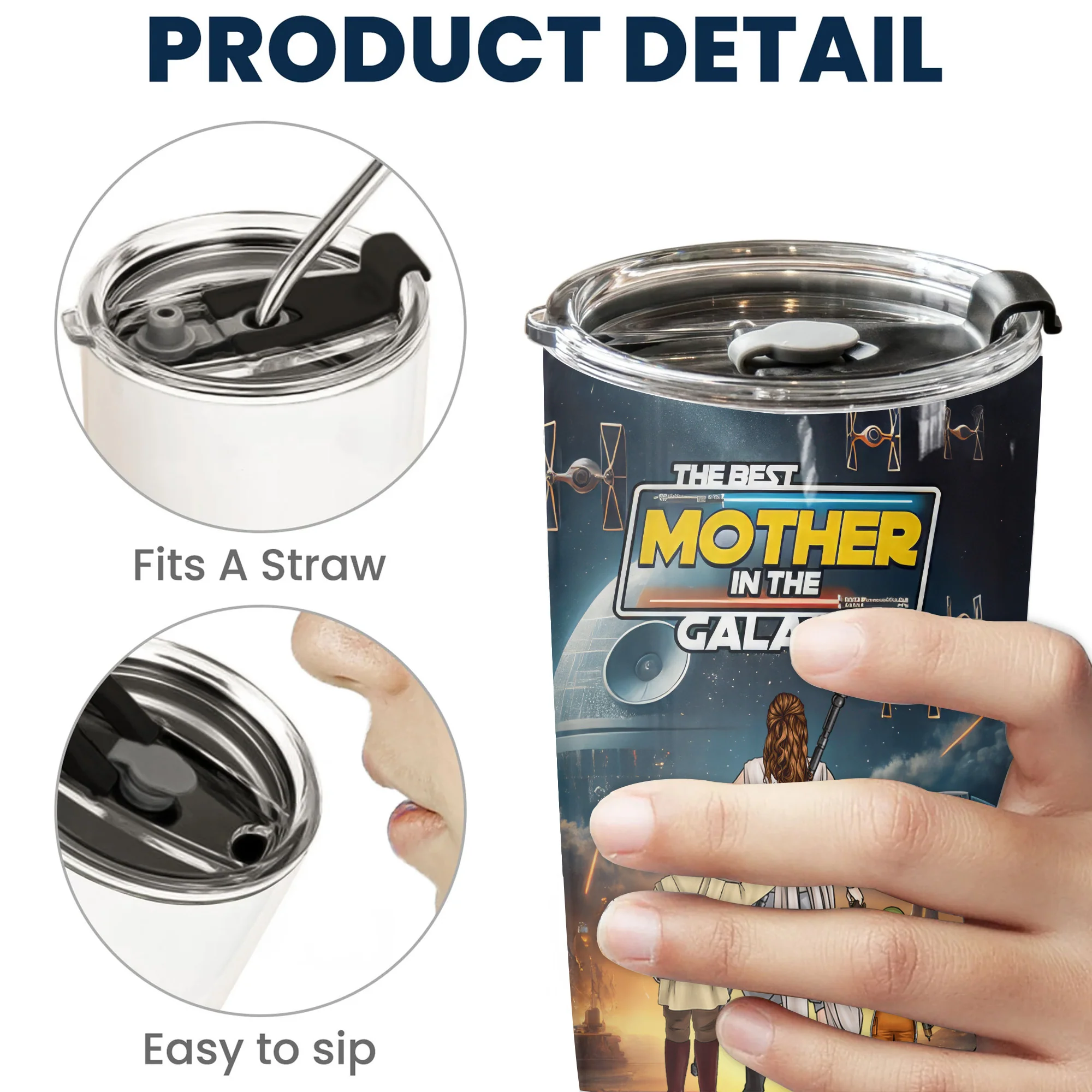 The Best Mother In The Galaxy - Personalized Tumbler - Gift for Mom, Grandma, Wife | CL08 NH96 - Image 4