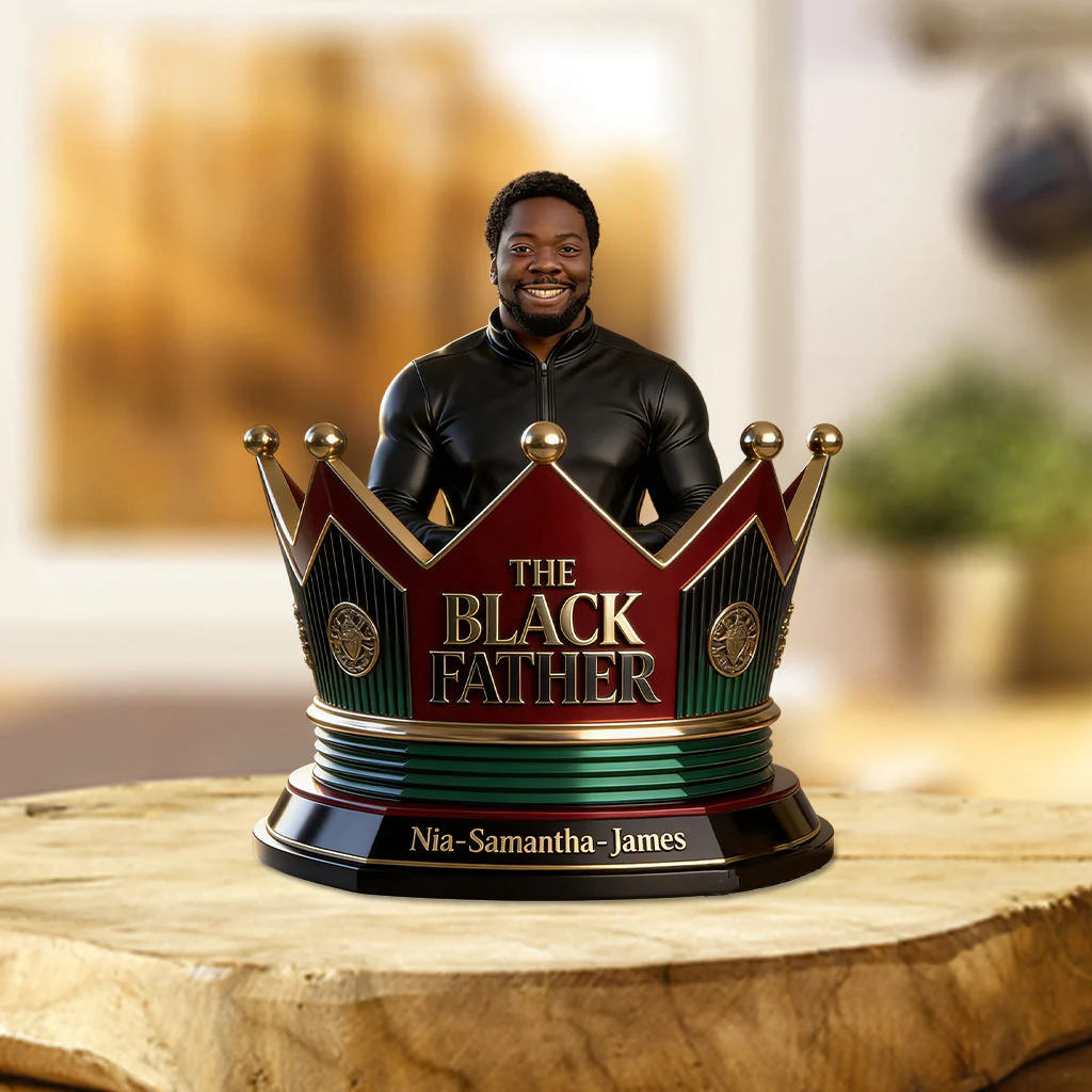 The Black Father King - Personalized Custom Photo Acrylic Plaque - Gift For Dad, Father's Day - Image 2