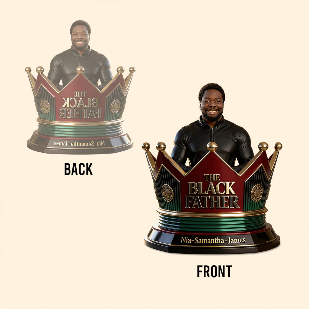 The Black Father King - Personalized Custom Photo Acrylic Plaque - Gift For Dad, Father's Day - Image 4