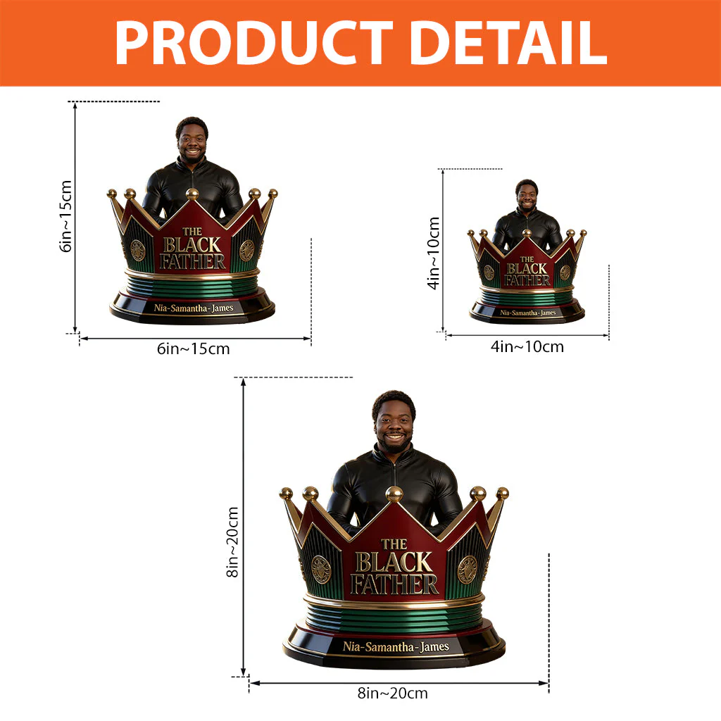 The Black Father King - Personalized Custom Photo Acrylic Plaque - Gift For Dad, Father's Day - Image 5