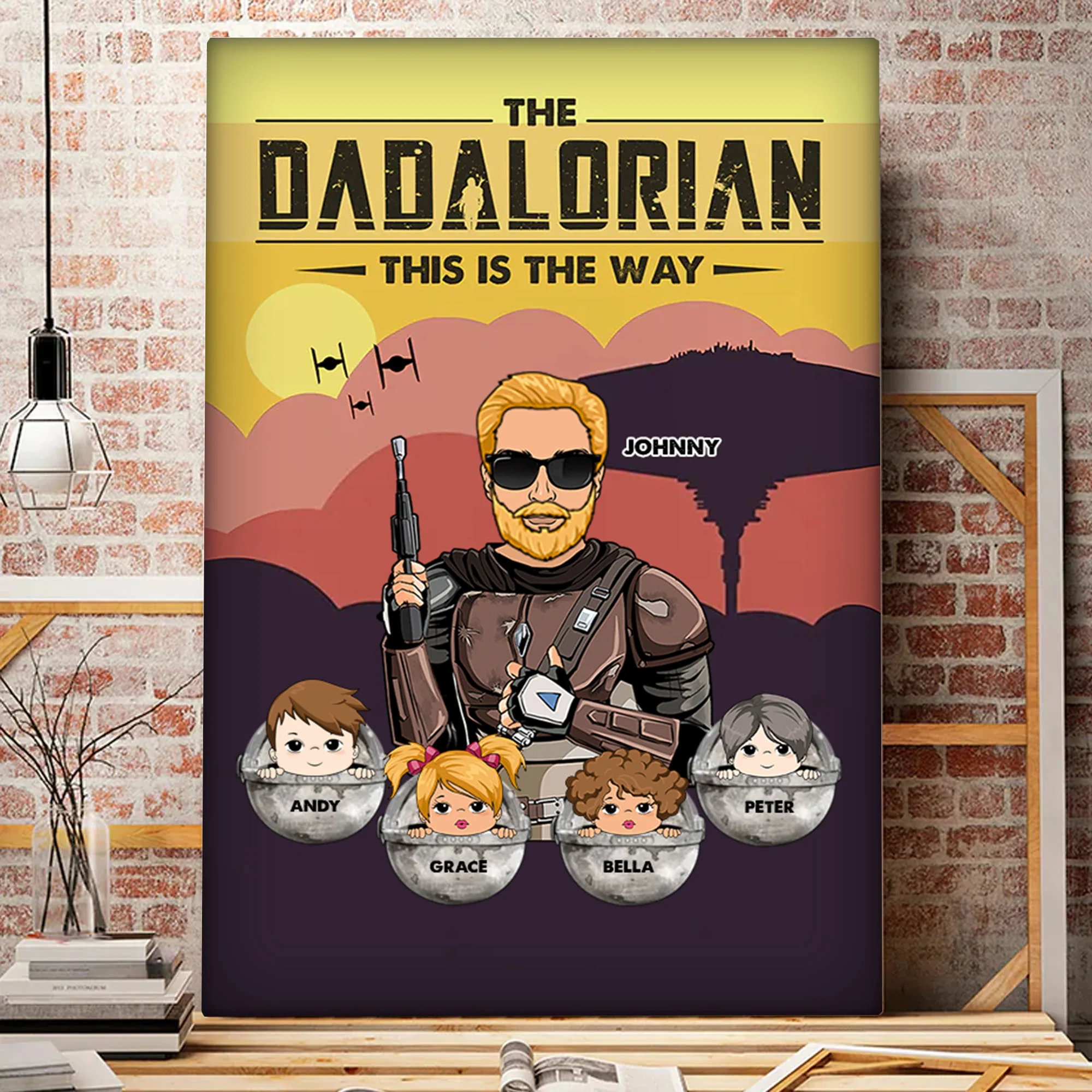 The Dadalorian This Is The Way - Gift For Dad - Personalized Canvas Poster - Image 2