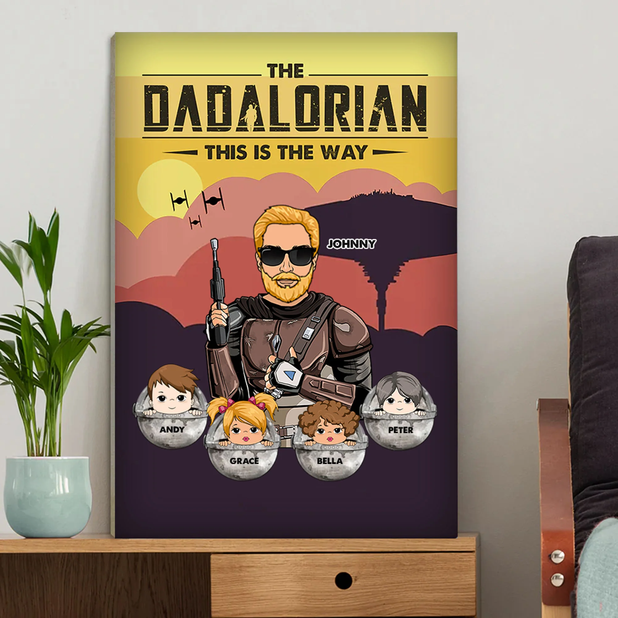The Dadalorian This Is The Way - Gift For Dad - Personalized Canvas Poster - Image 3