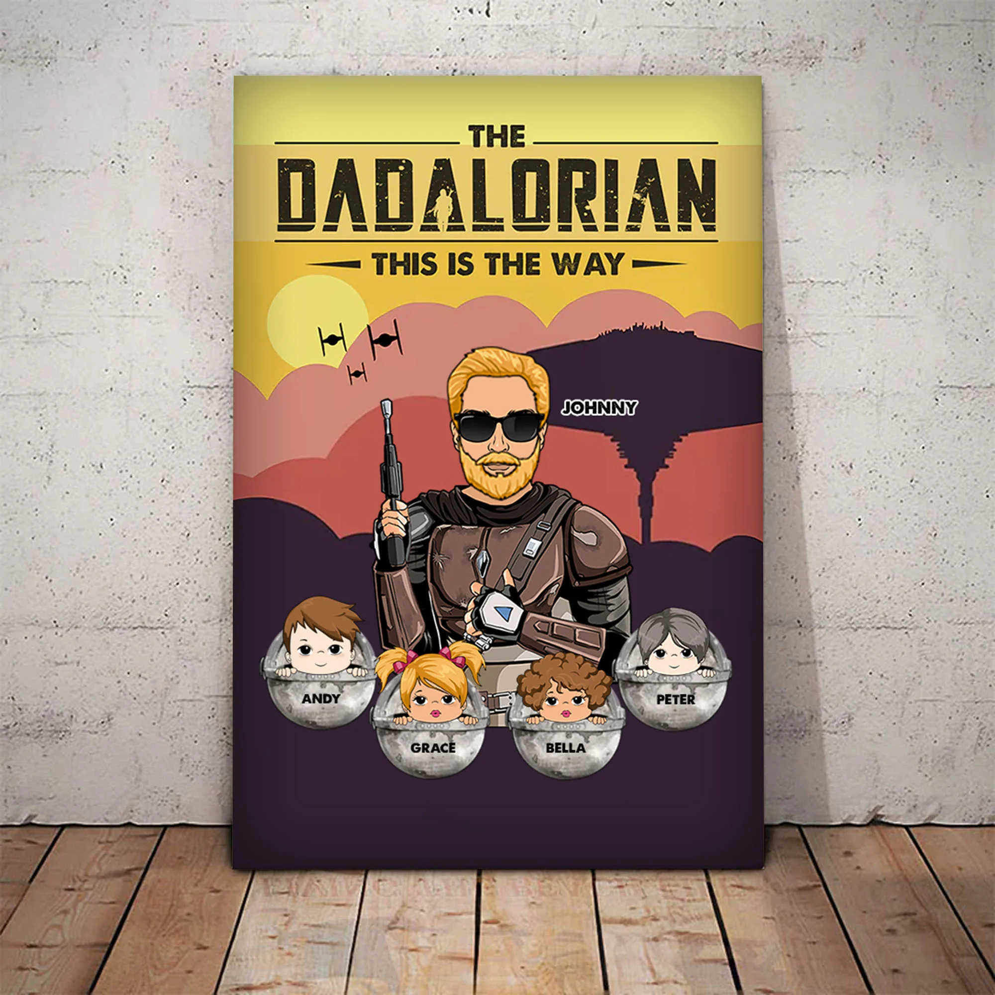The Dadalorian This Is The Way - Gift For Dad - Personalized Canvas Poster - Image 4