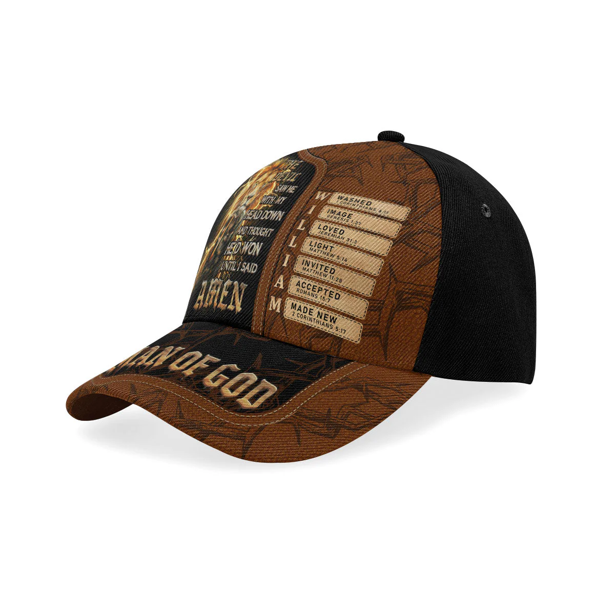 The Devil Saw Me With My Head Down And Thought He'd Won Until I Said Amen - Personalized Classic Cap - Christian Gift For Man BA01 - Image 4