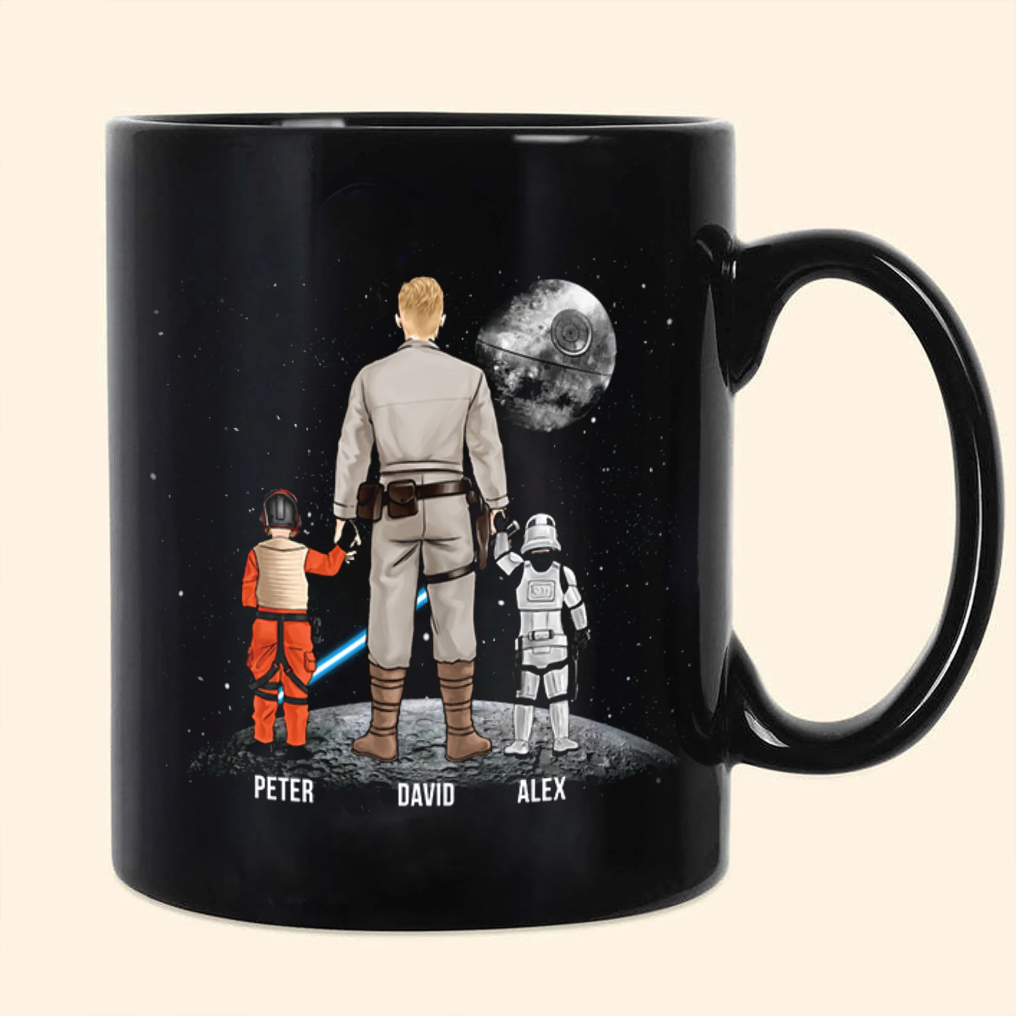 Stwa The Galaxy Of Me And My Dad - Gift For Father's Day - Personalized Black Mug